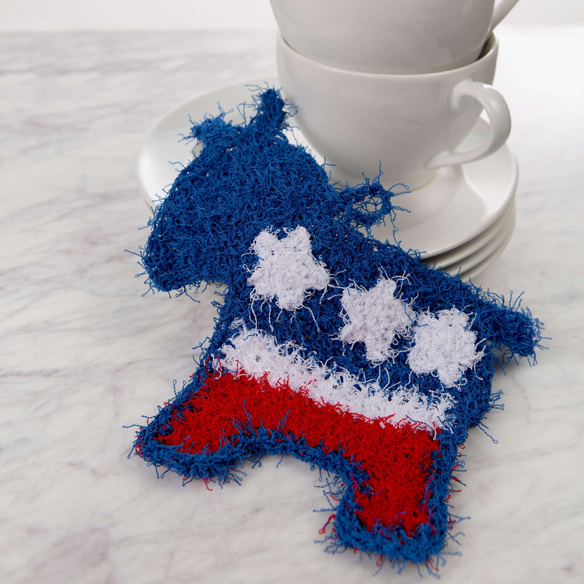 Free Red Heart Patriotic Donkey Scrubby Pattern