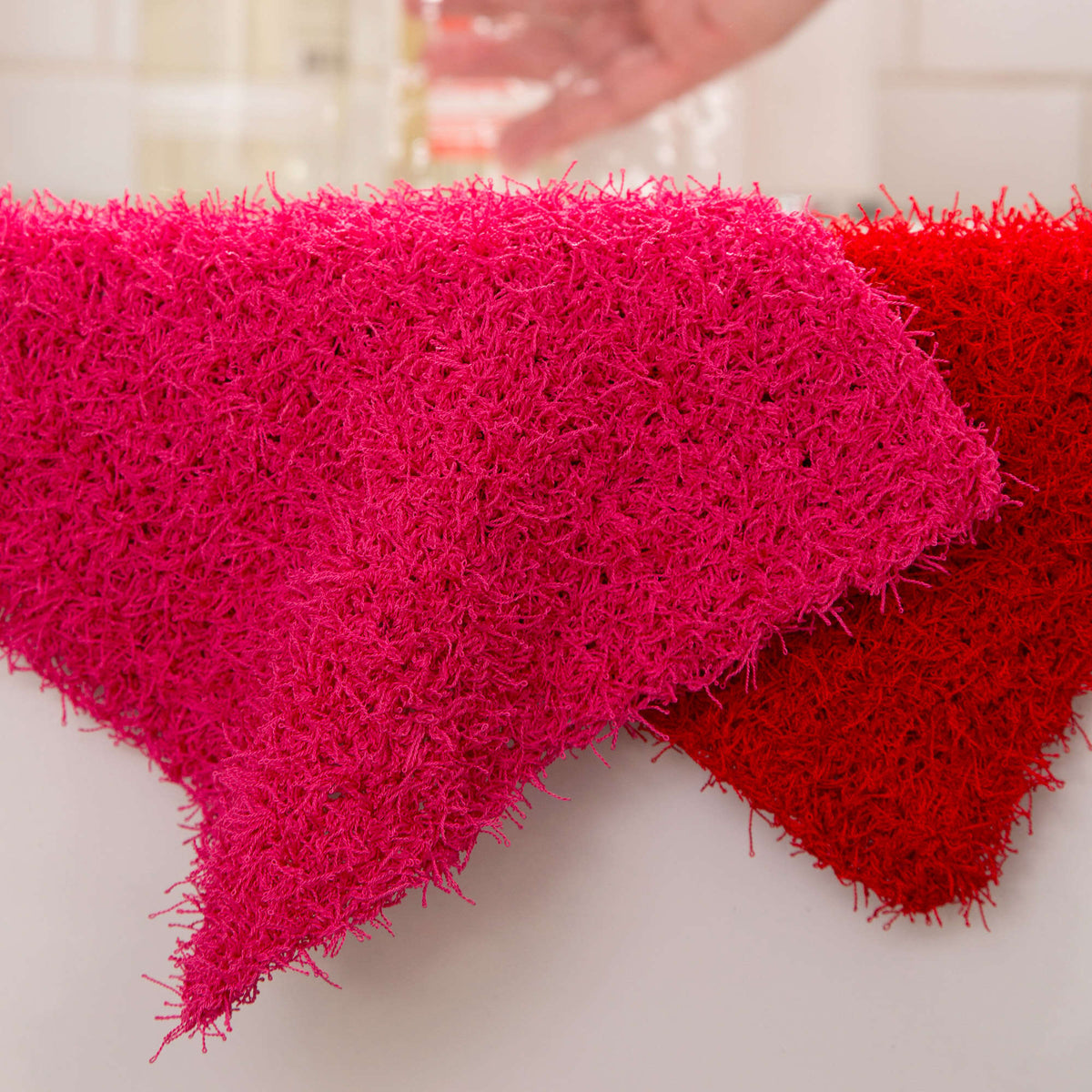 Crochet Dishcloth made in Red Heart Scrubby Yarn