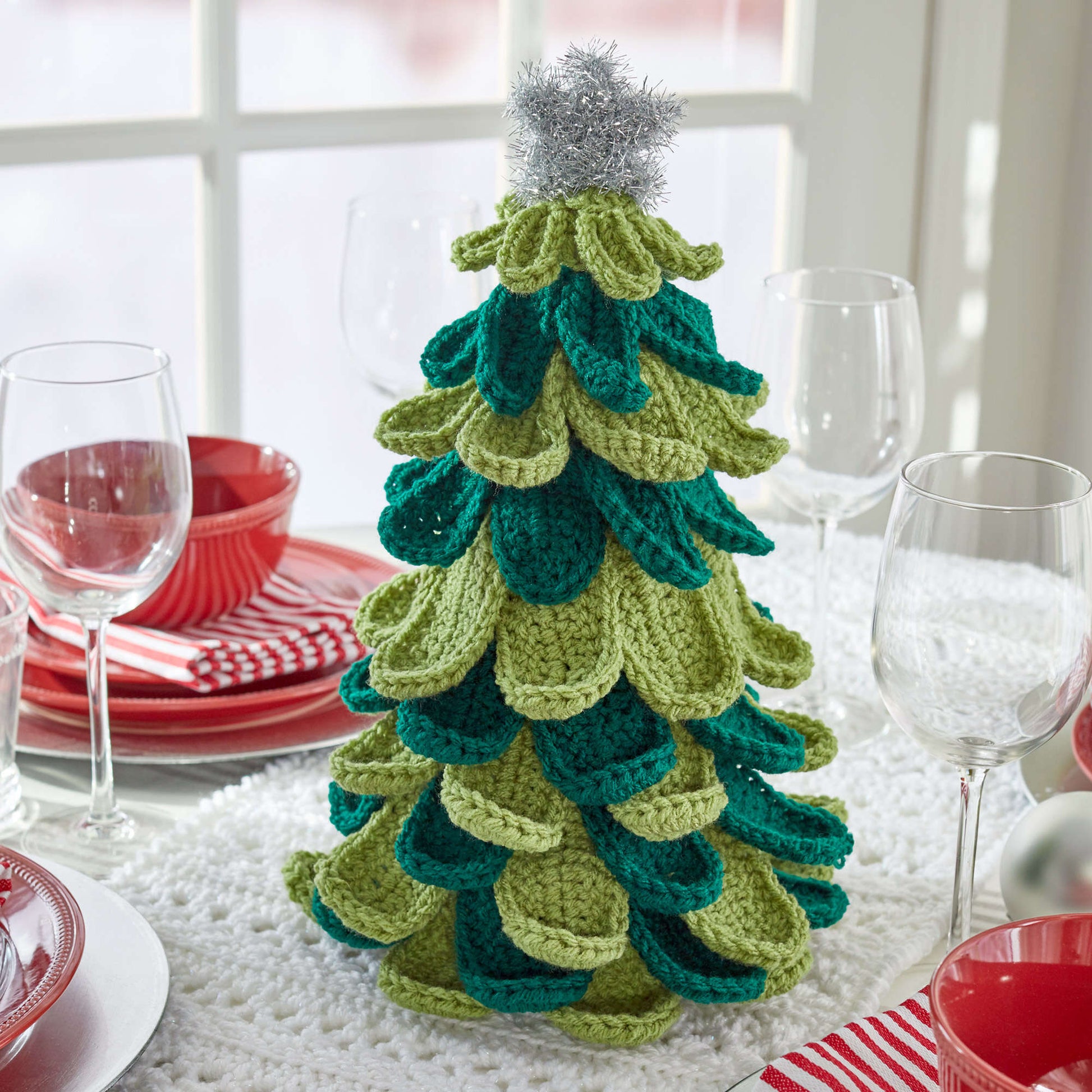 Free Red Heart Make It Merry Crochet Tree Pattern