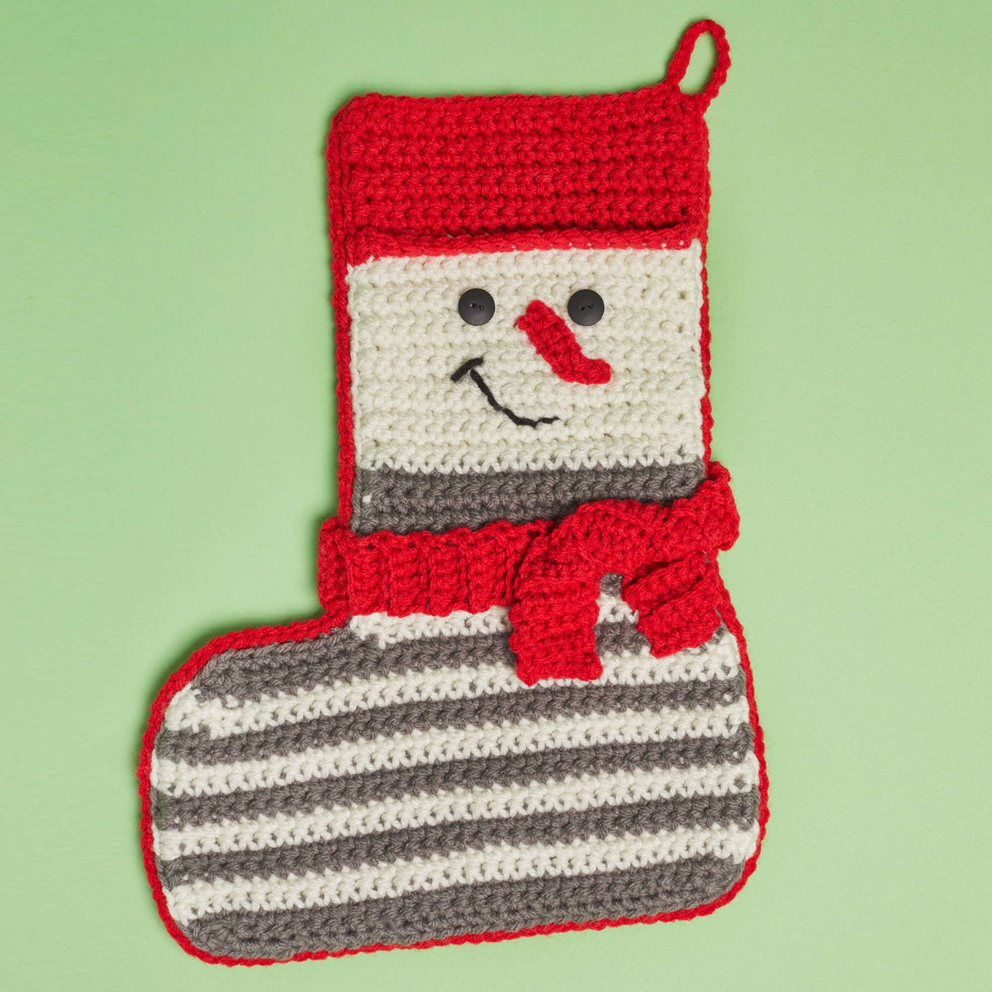 Free Red Heart Crochet Snowman Stocking Pattern