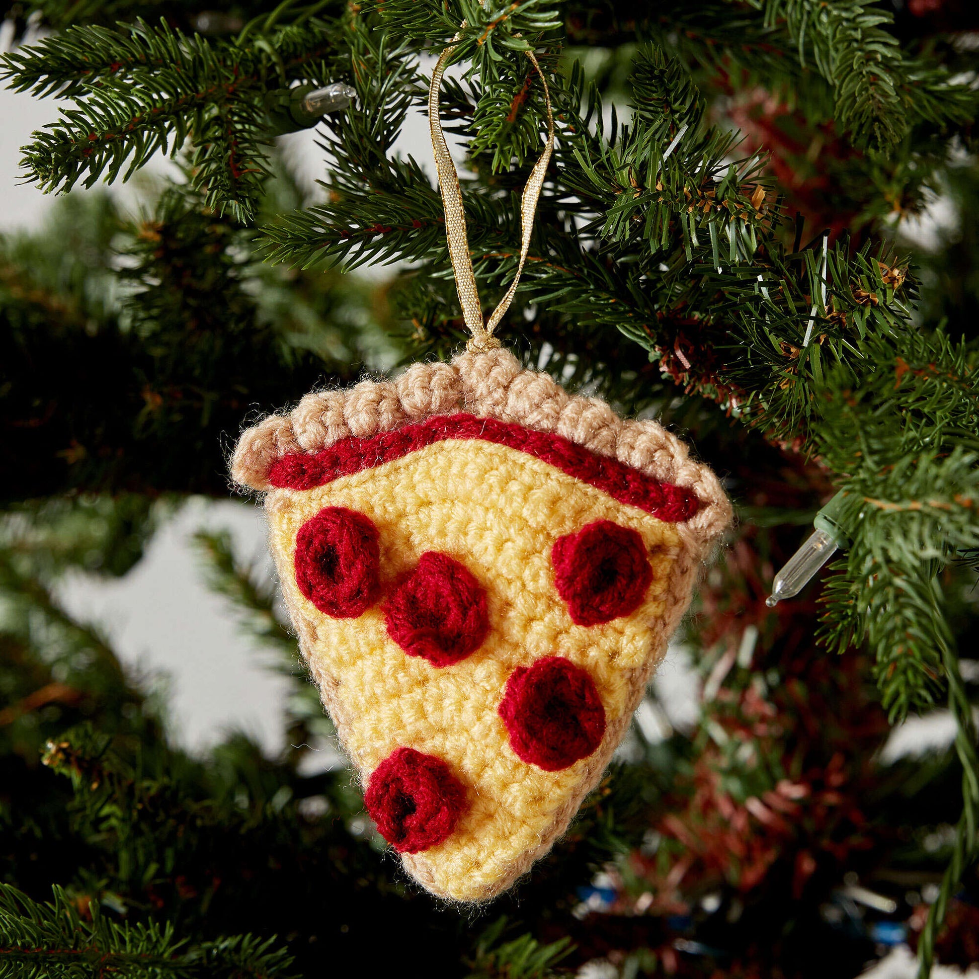 Free Red Heart Slice Of Pizza Ornament Crochet Pattern