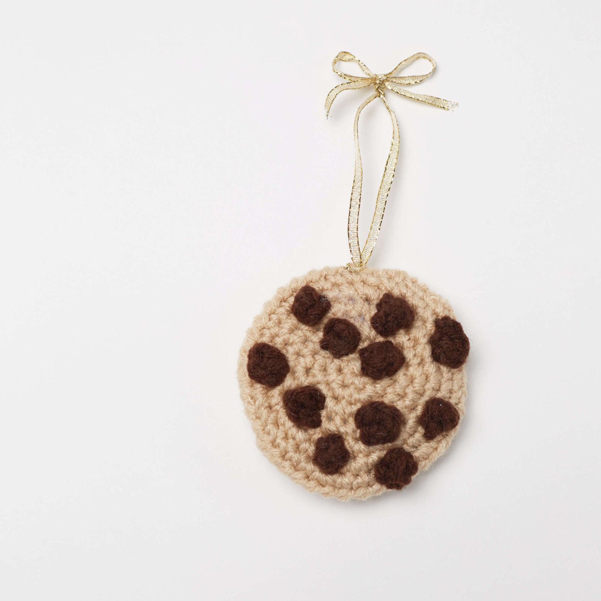 Free Red Heart Chocolate Chunk Cookie Ornament Crochet Pattern