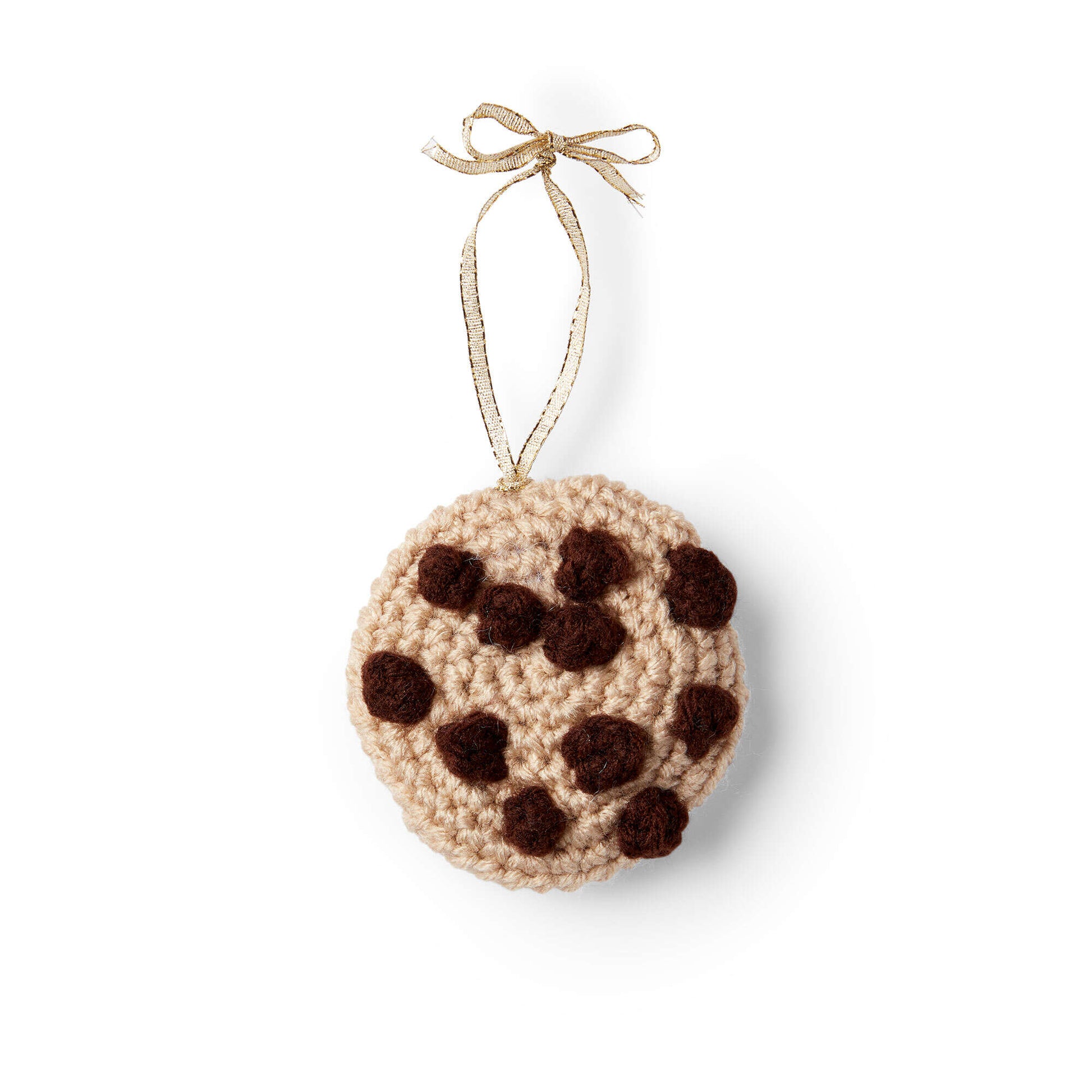 Free Red Heart Chocolate Chunk Cookie Ornament Crochet Pattern