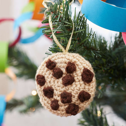 Red Heart Chocolate Chunk Cookie Ornament Crochet Red Heart Chocolate Chunk Cookie Ornament Pattern Tutorial Image