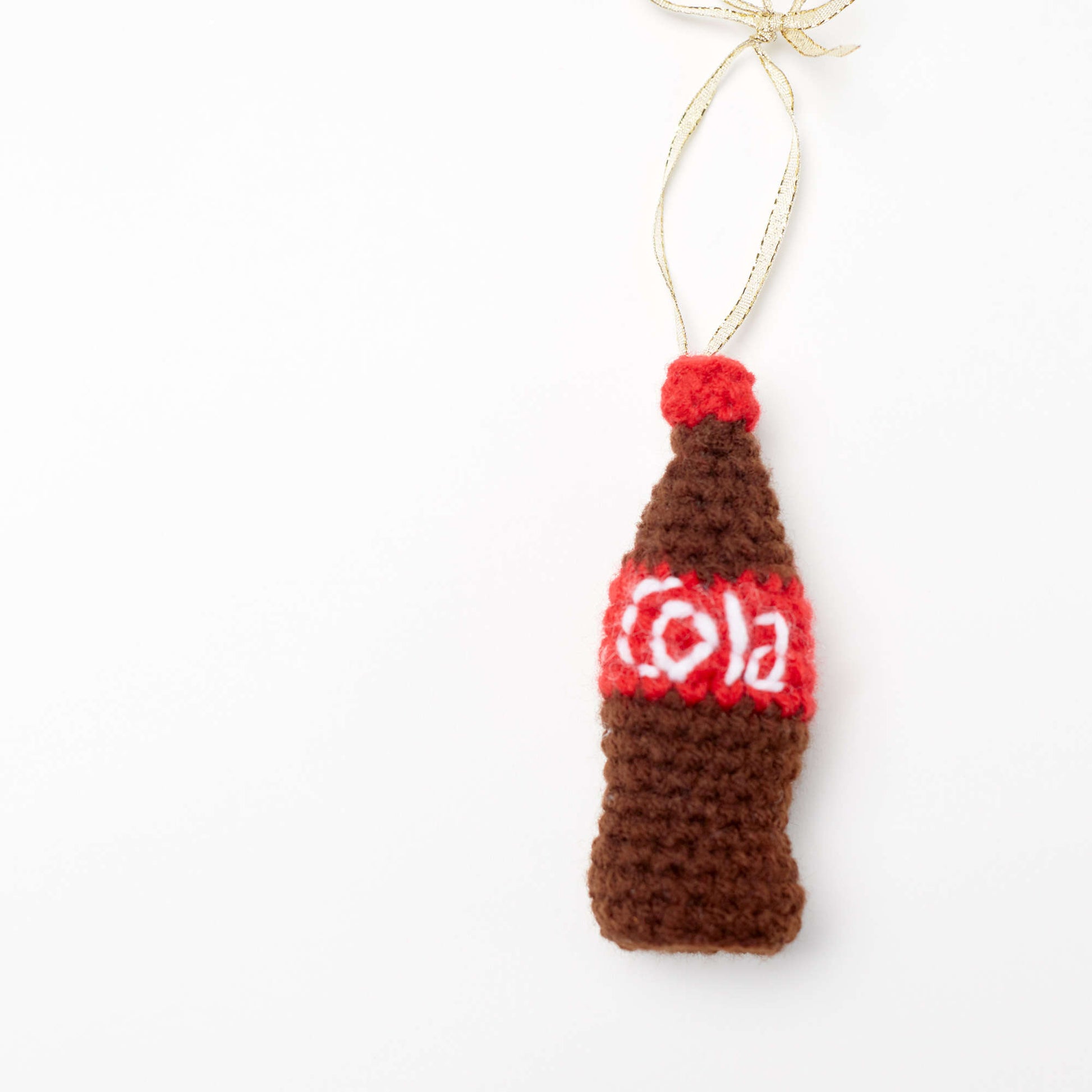 Free Red Heart Bottle Of Cola Ornament Crochet Pattern
