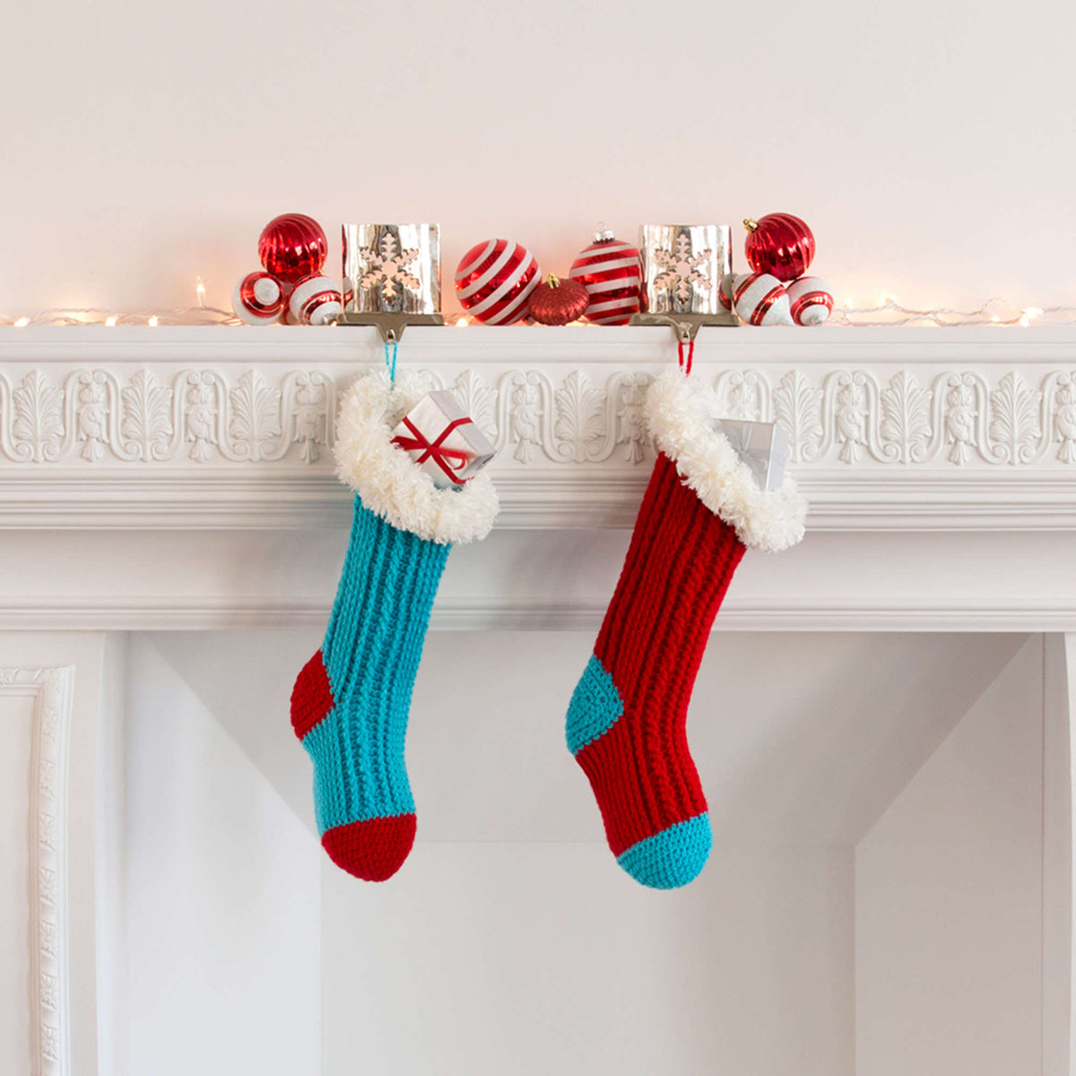 Crochet Stockings made in Red Heart Super Saver Yarn