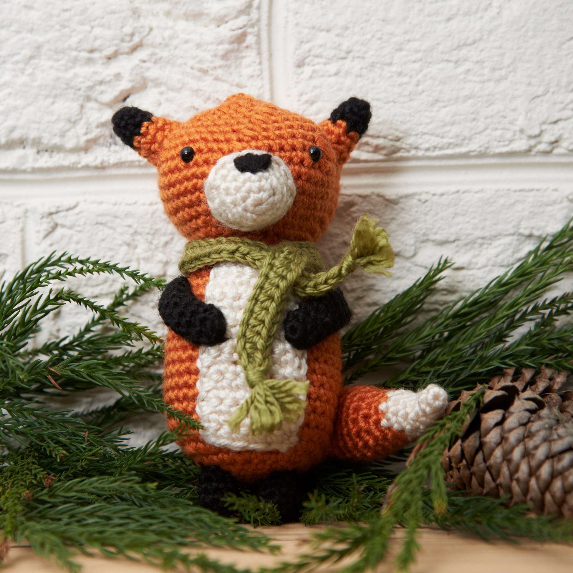 Free Red Heart Fox Ornament Crochet Pattern