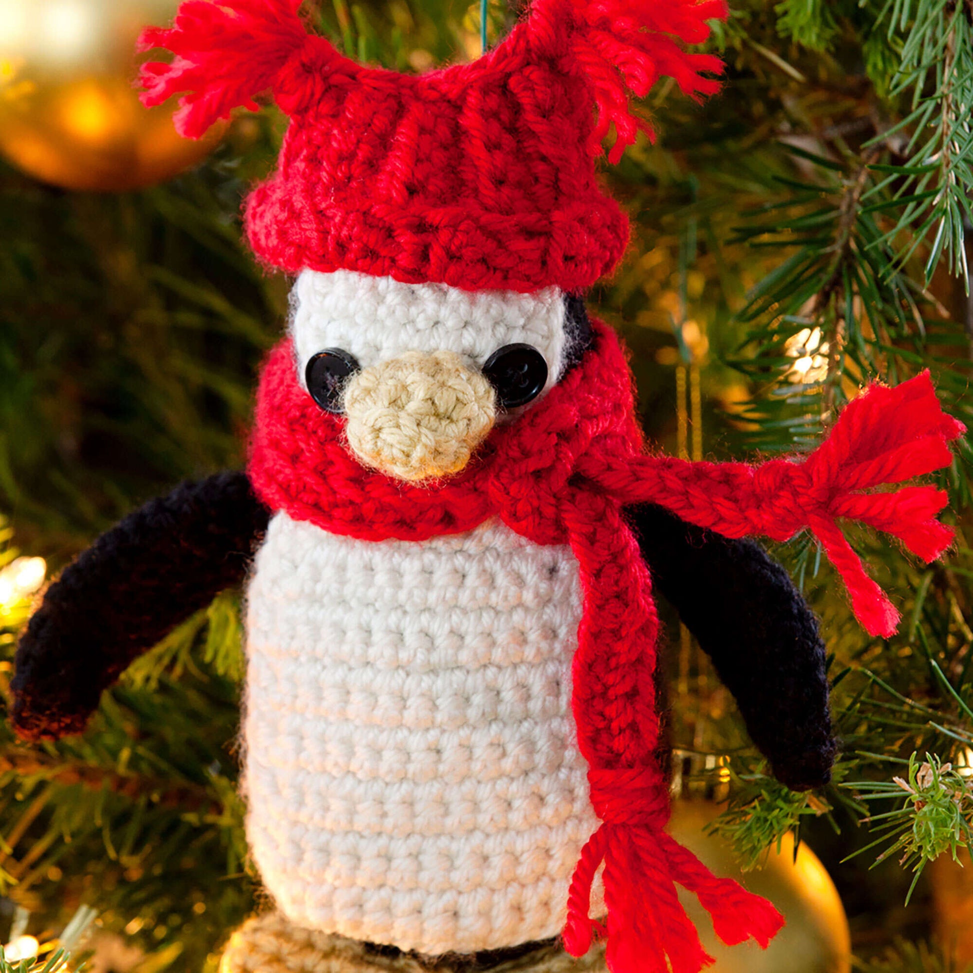 Free Red Heart Little Penguin Ornament Pattern