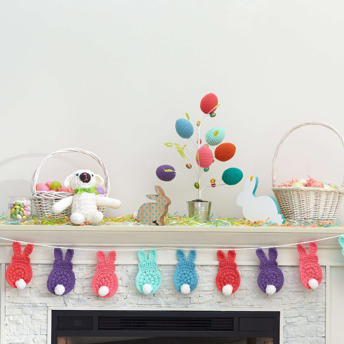 Crochet Garland made in Red Heart With Love Yarn