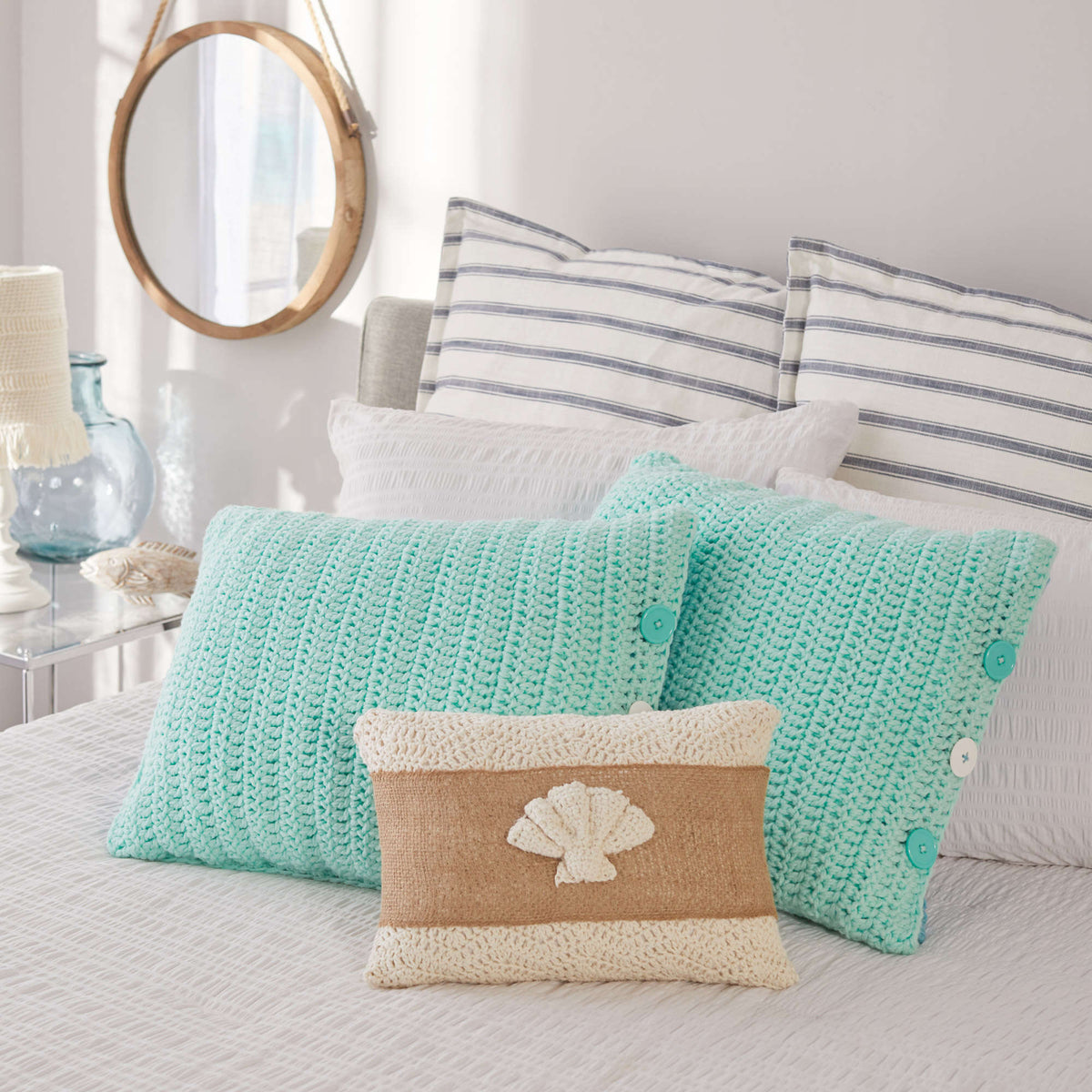 Crochet Pillow made in Red Heart With Love Yarn