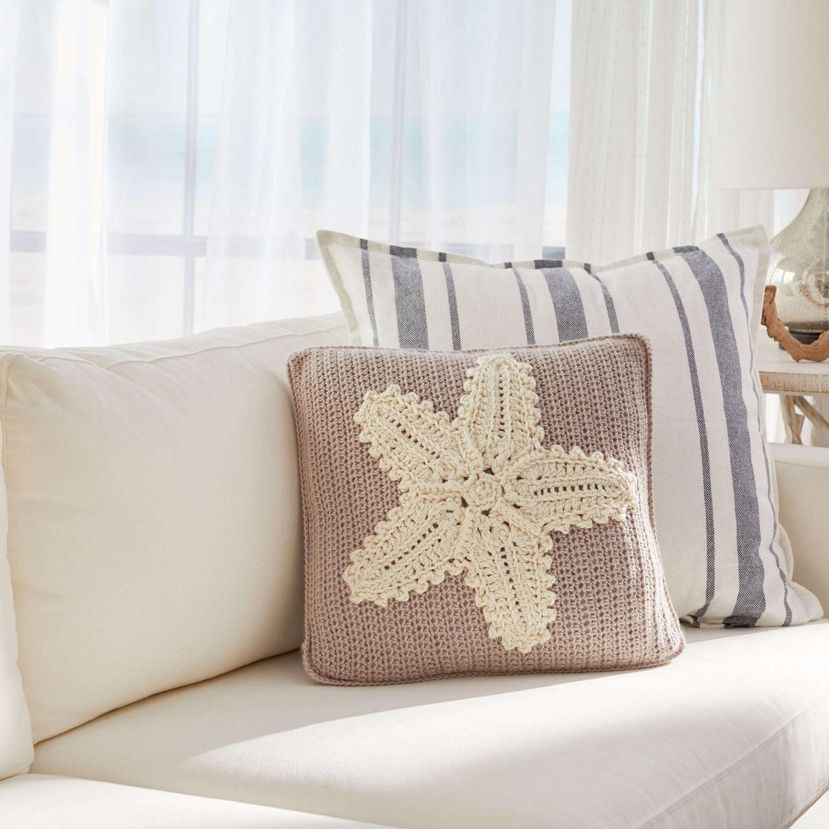 Crochet Pillow made in Red Heart Soft Yarn