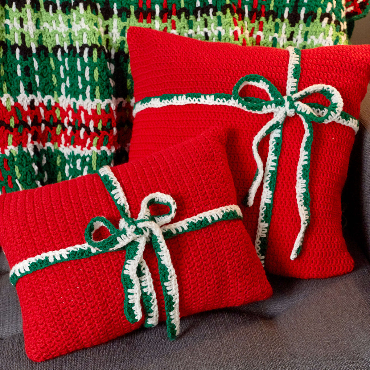 Crochet Pillow made in Red Heart Super Saver Yarn