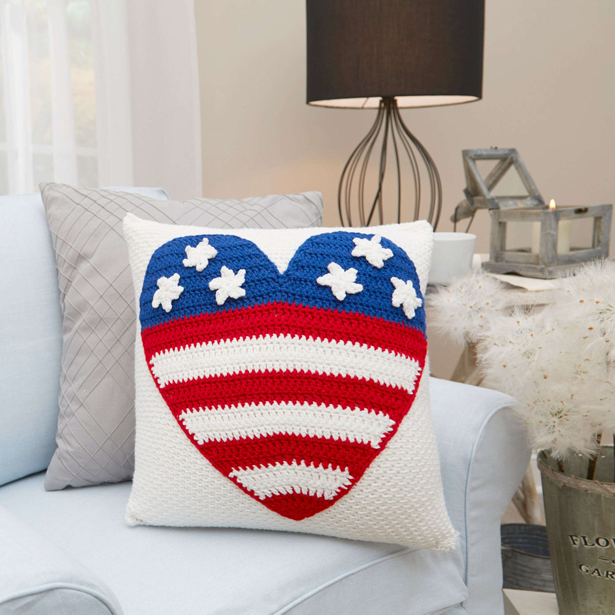 Crochet Pillow made in Red Heart Super Saver Yarn