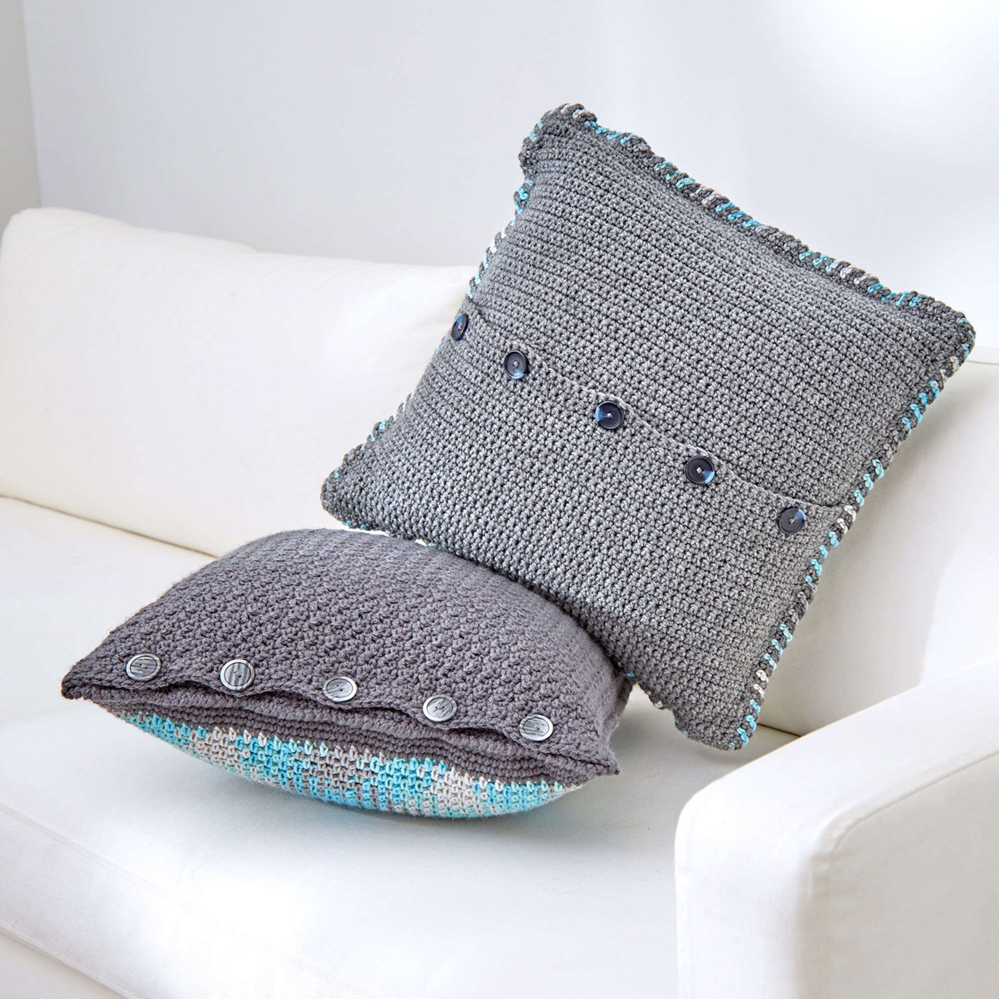 Free Red Heart Planned Pooling Argyle Pillow Crochet Pattern