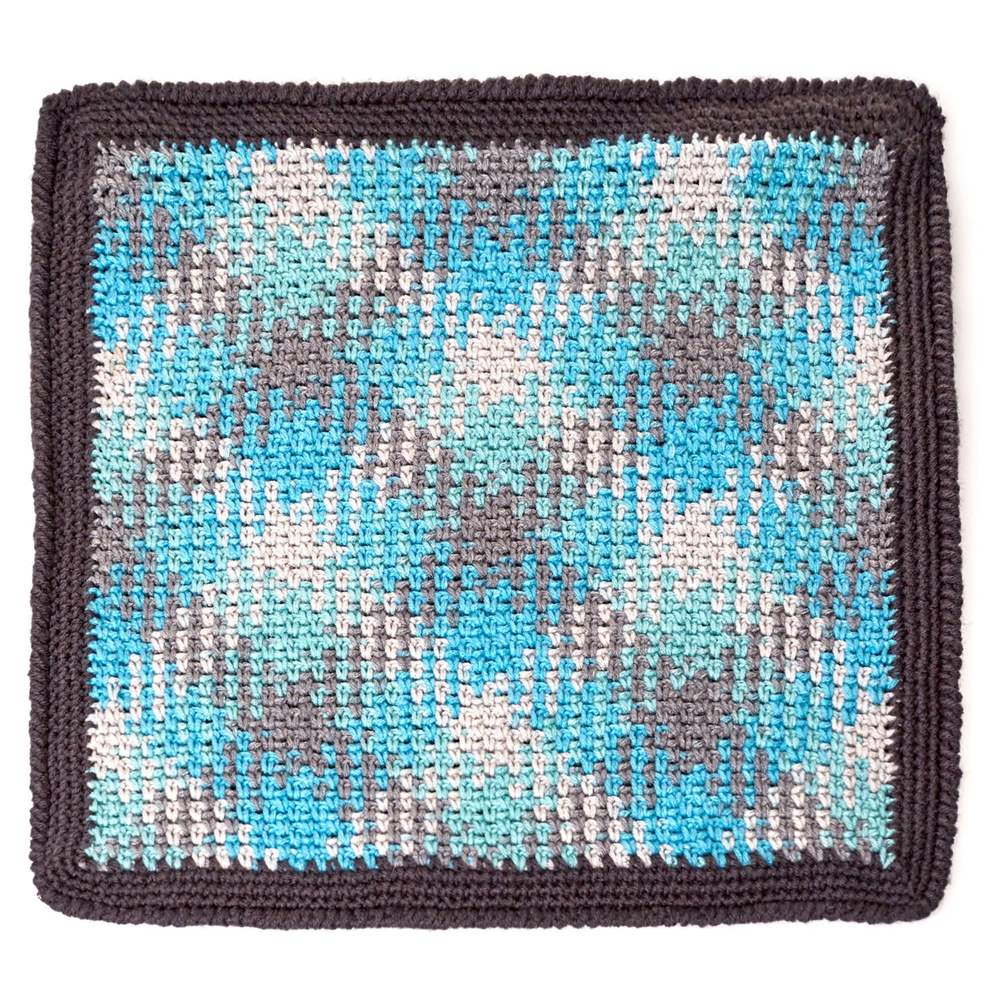 Free Red Heart Crochet Planned Pooling Argyle Pillow Pattern