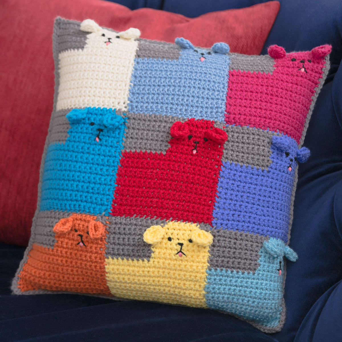 Crochet Pillow made in Red Heart With Love Yarn
