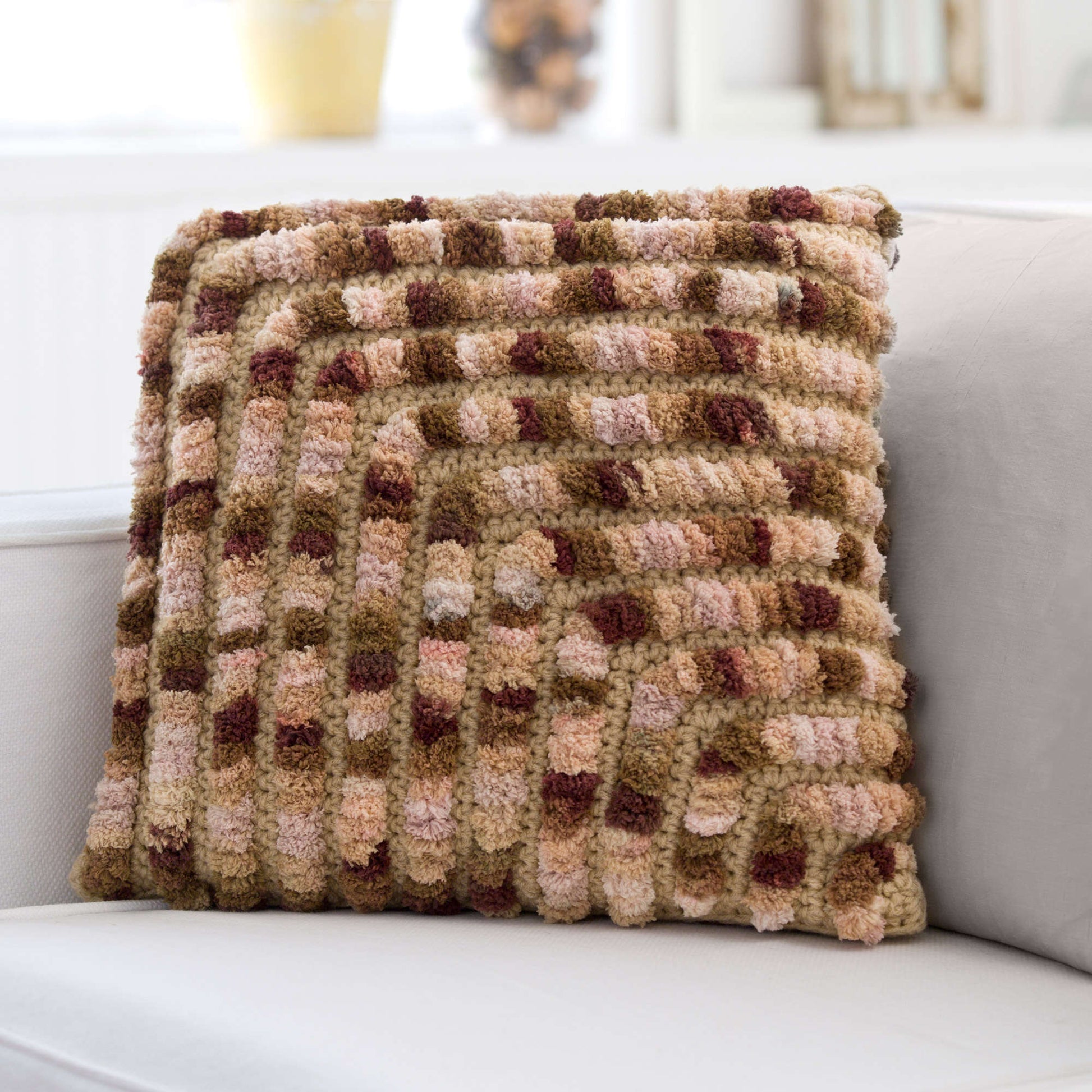 Free Red Heart Increasing Angles Pillow Crochet Pattern