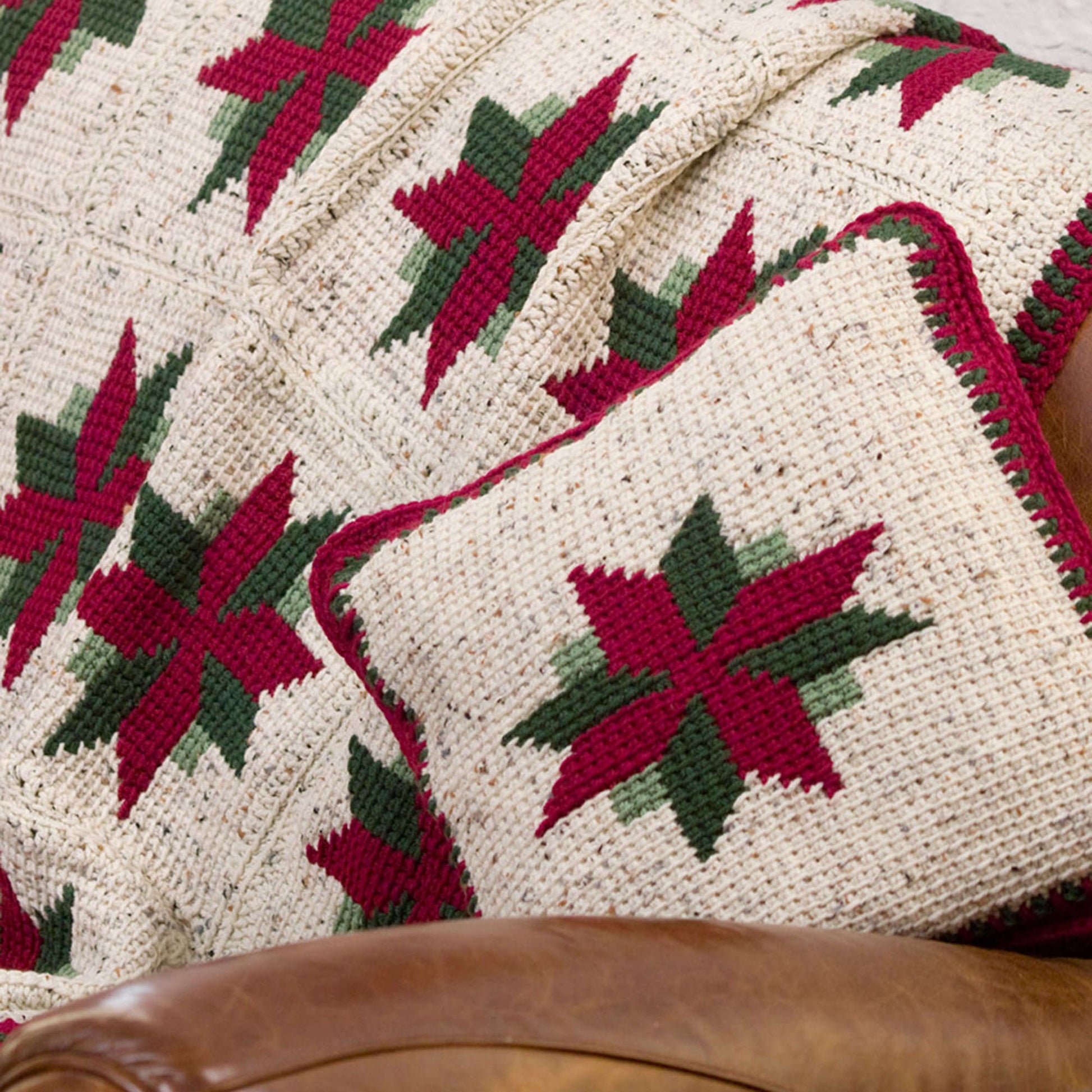 Free Red Heart Christmas Star Throw And Pillow Crochet Pattern