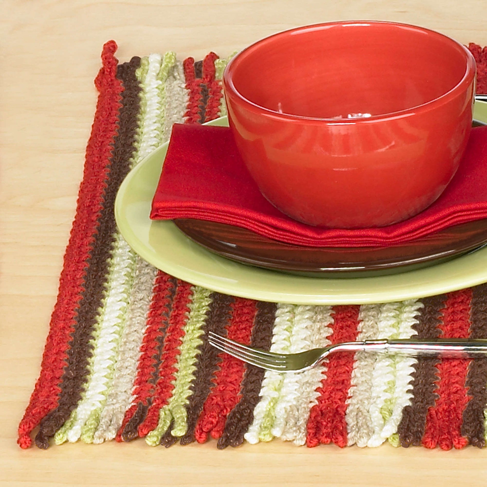 Free Red Heart Crochet Placemat Pattern