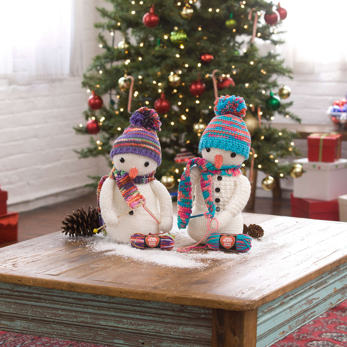 Crochet Snowman made in Red Heart Yarn