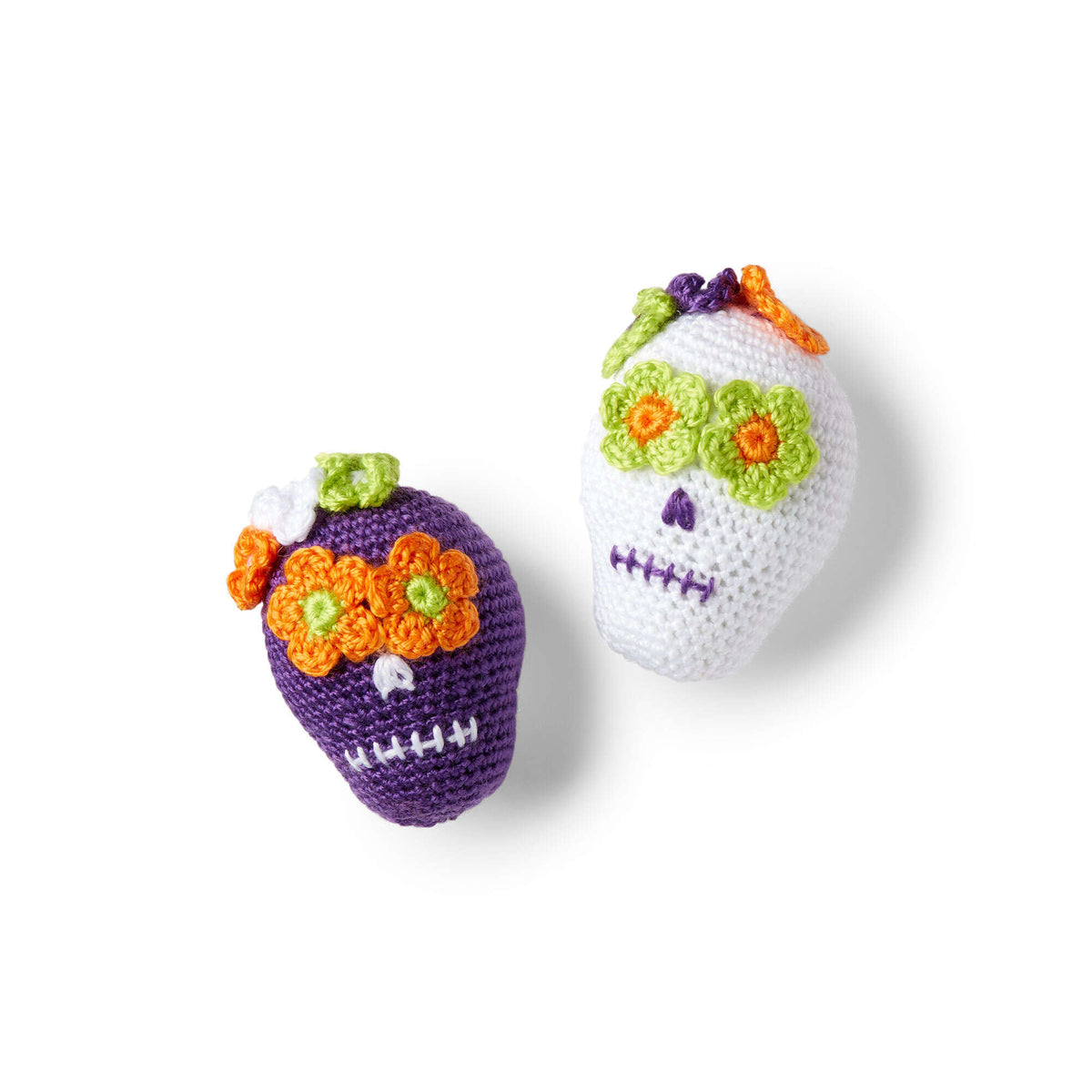 Crochet Skulls made in Red Heart Yarn