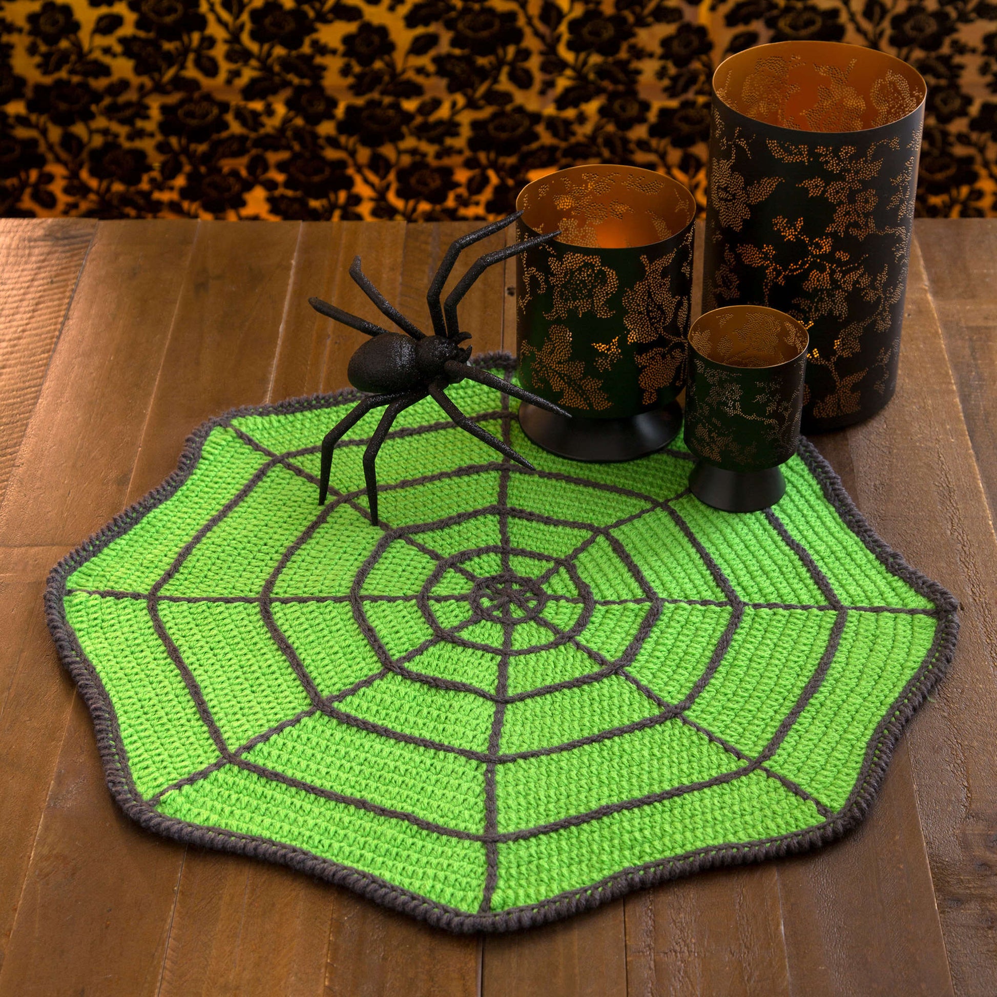 Free Red Heart Spider Web Table Mat Crochet Pattern