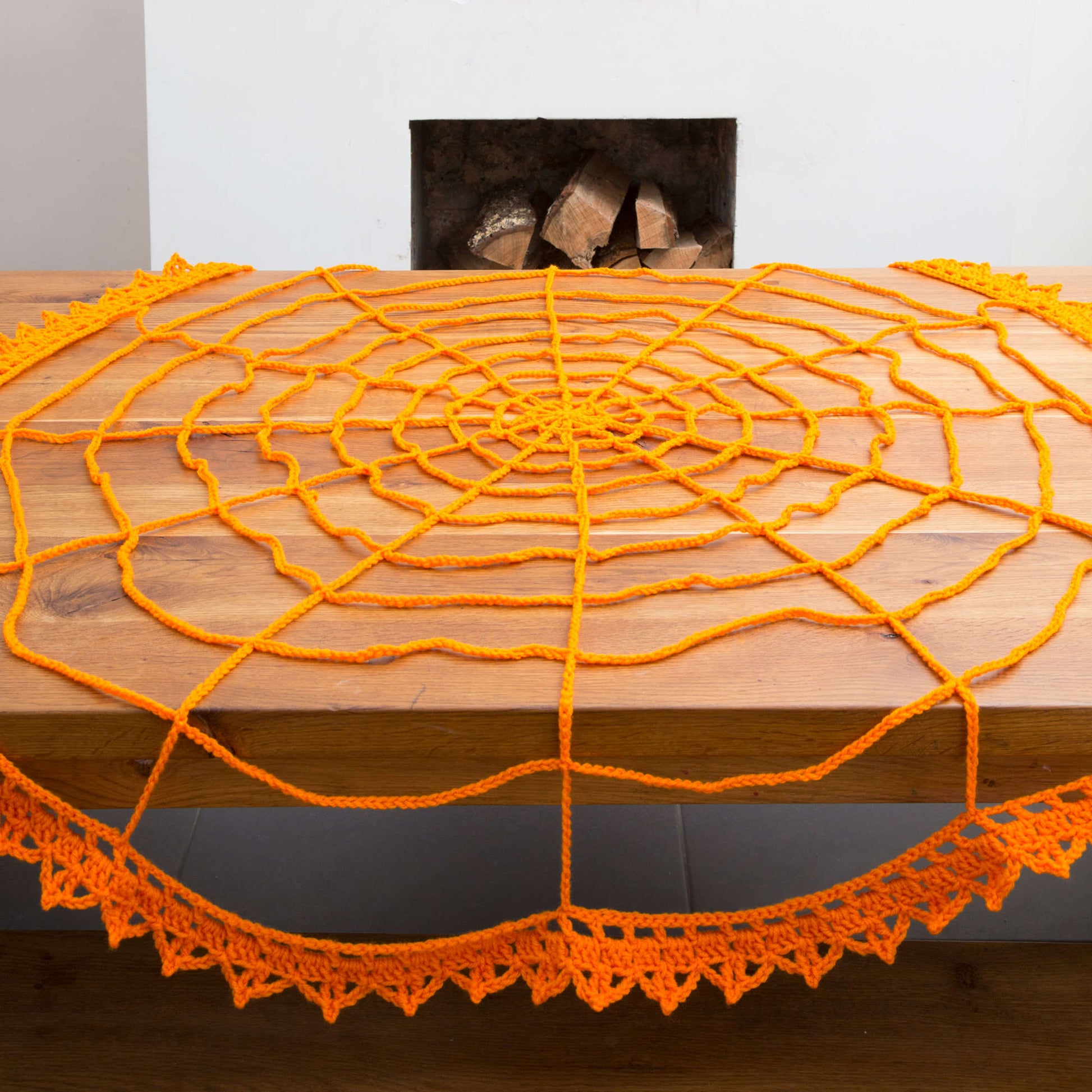 Free Red Heart Spider Web Table Topper Crochet Pattern