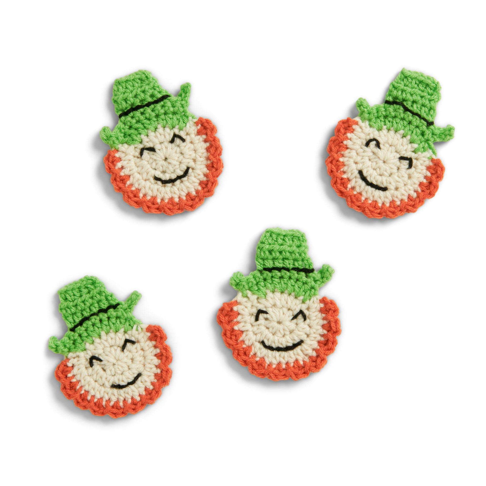 Free Red Heart Lucky Leprechaun Crochet Coasters Pattern