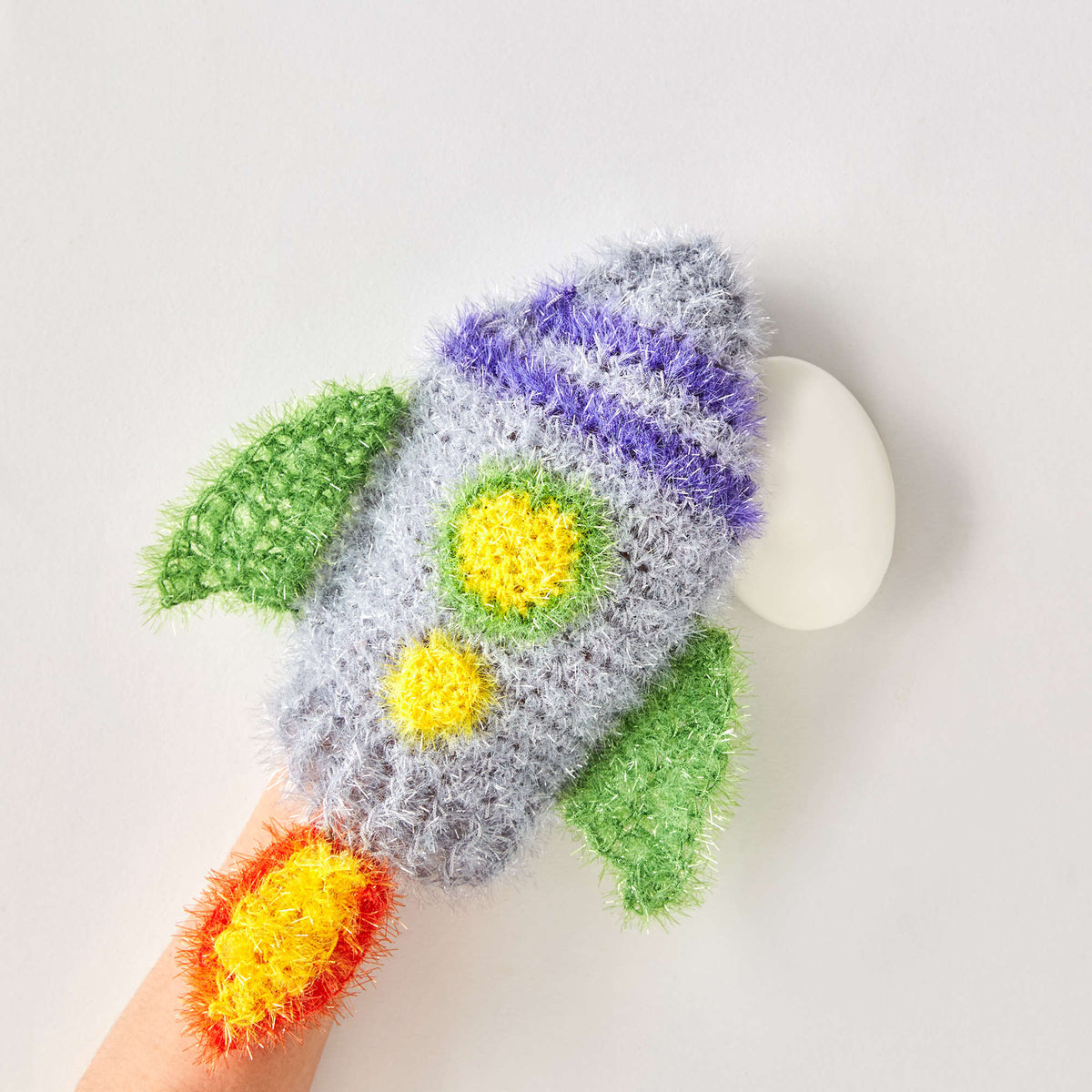Crochet Scrubby made in Red Heart Scrubby Sparkle Yarn