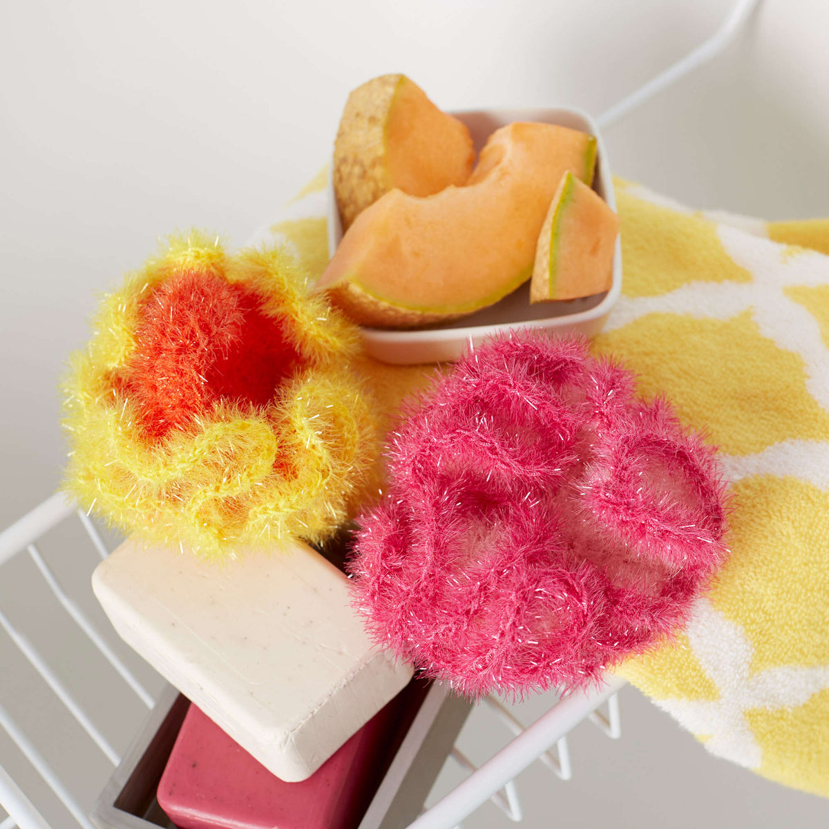 Crochet Scrubby made in Red Heart Scrubby Sparkle Yarn