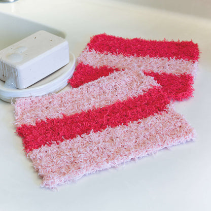 Red Heart Wide Stripes Wash Cloths Crochet Red Heart Wide Stripes Wash Cloths Crochet
