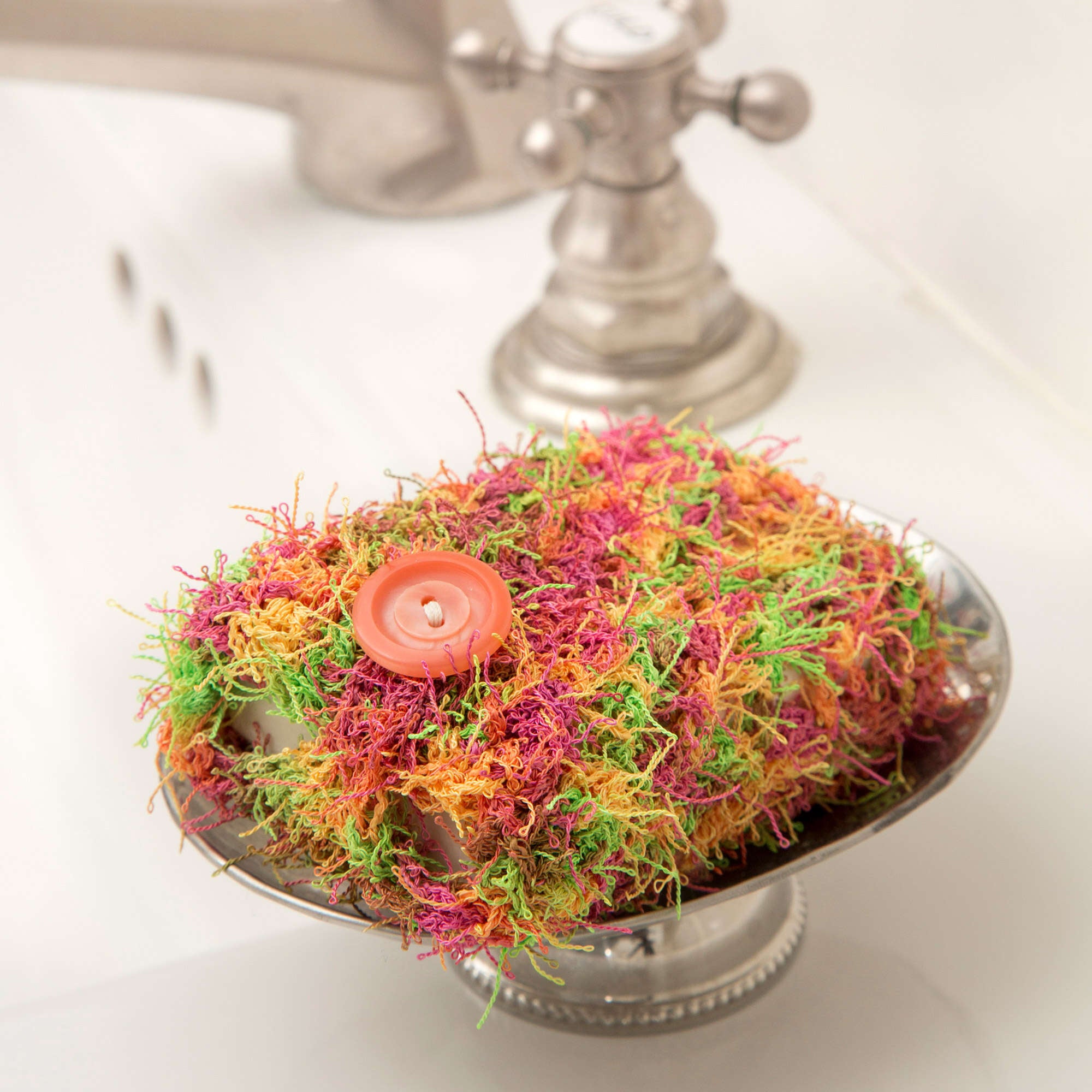 Free Beginner Red Heart Soap Pocket Scrubby Crochet Pattern