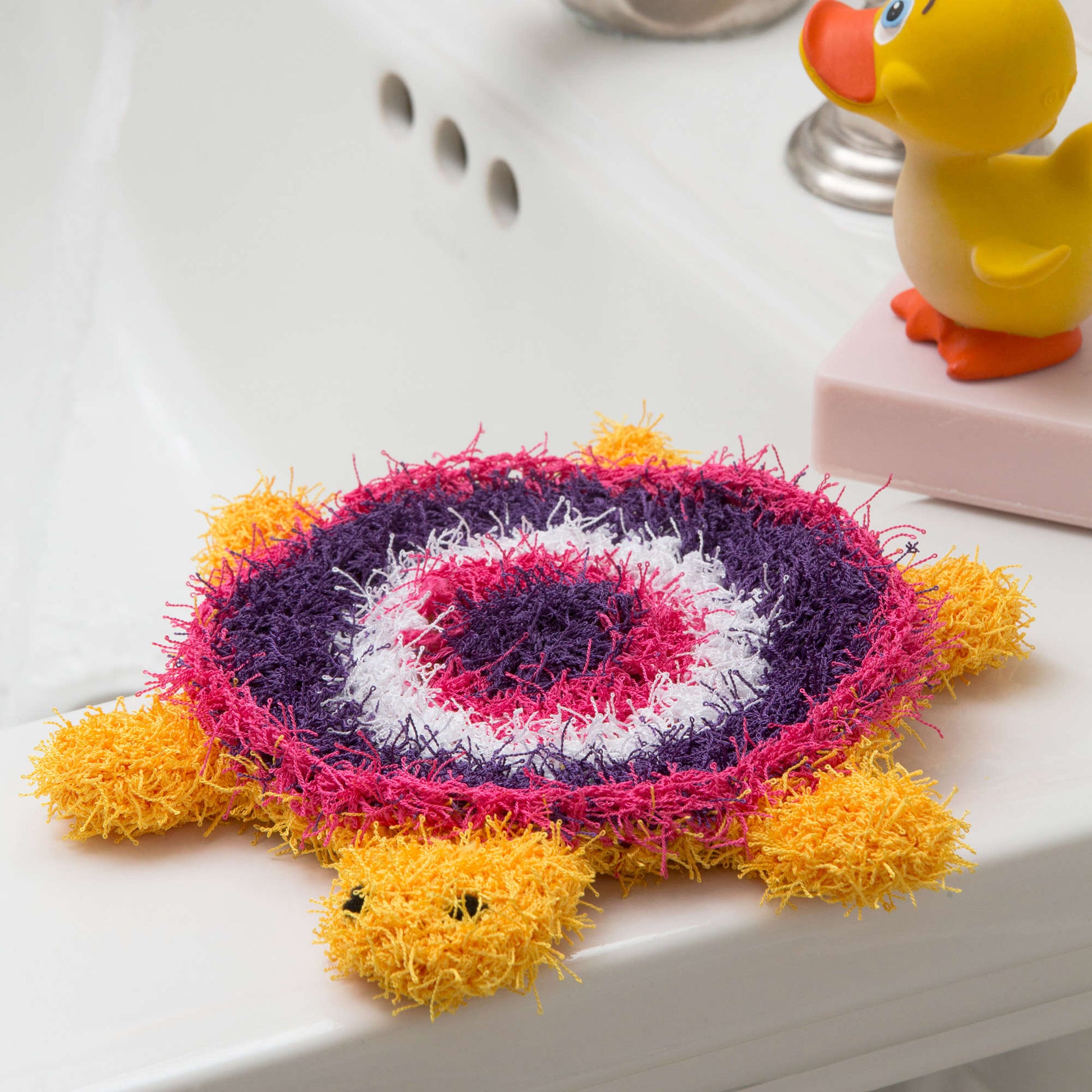 Free Red Heart Turtle Bath Scrubby Crochet Pattern