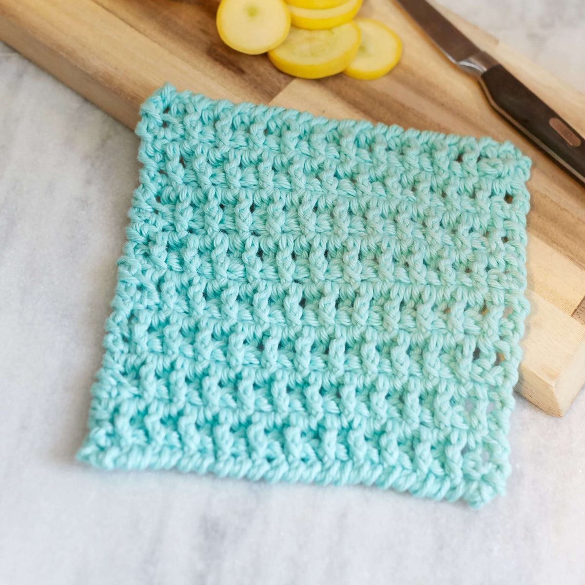 Crochet Dishcloth made in Red Heart Scrubby Smoothie Yarn