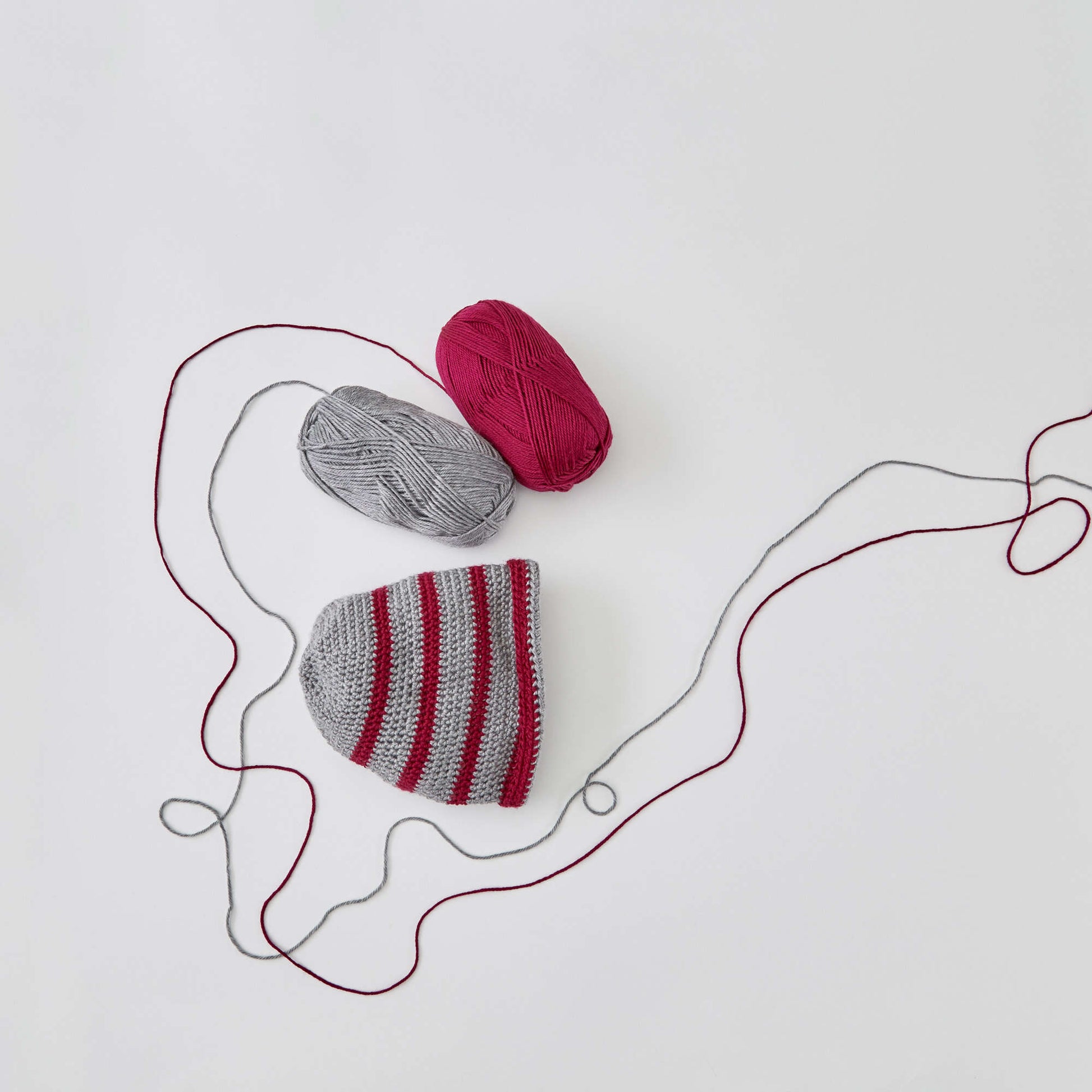 Free Red Heart Beginner Crochet Striped Hat Pattern