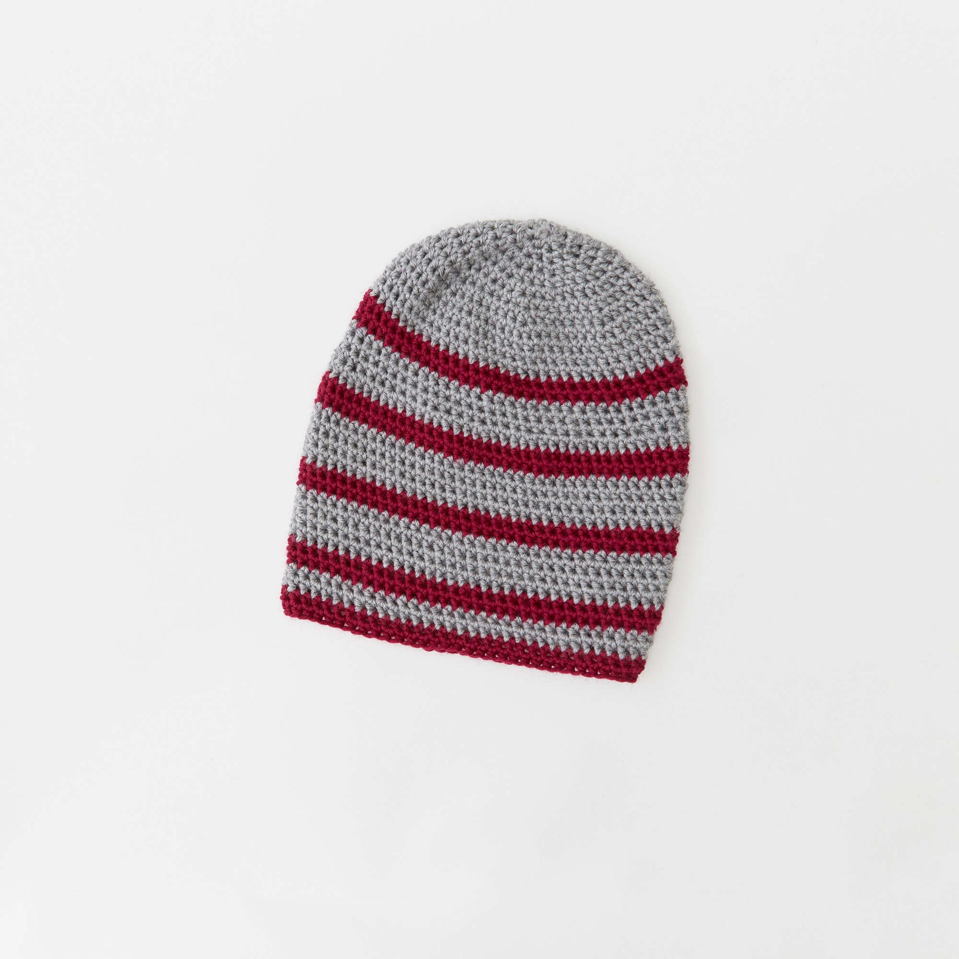 Free Red Heart Beginner Crochet Striped Hat Pattern