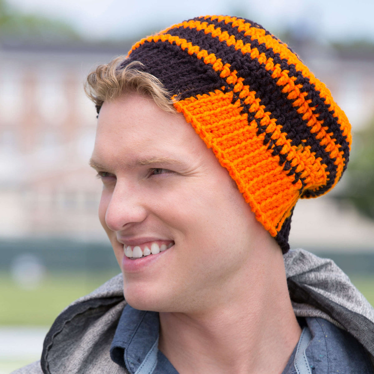 Crochet Beanie made in Red Heart Team Spirit Yarn