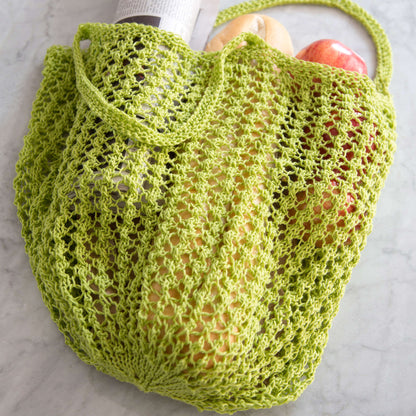 Red Heart Lacy Knit Market Bag Red Heart Lacy Knit Market Bag