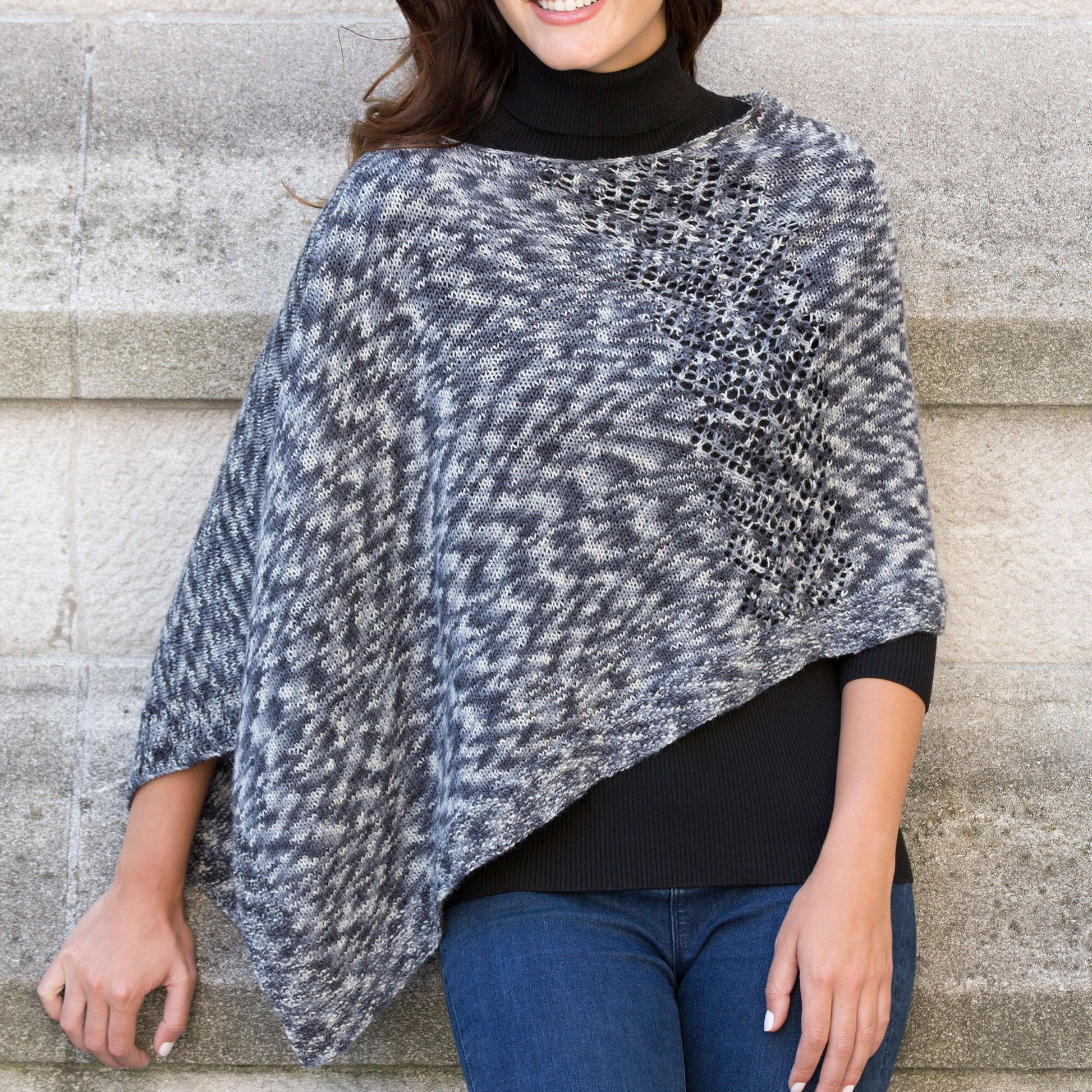 Free Red Heart Voyager Poncho Knit Pattern