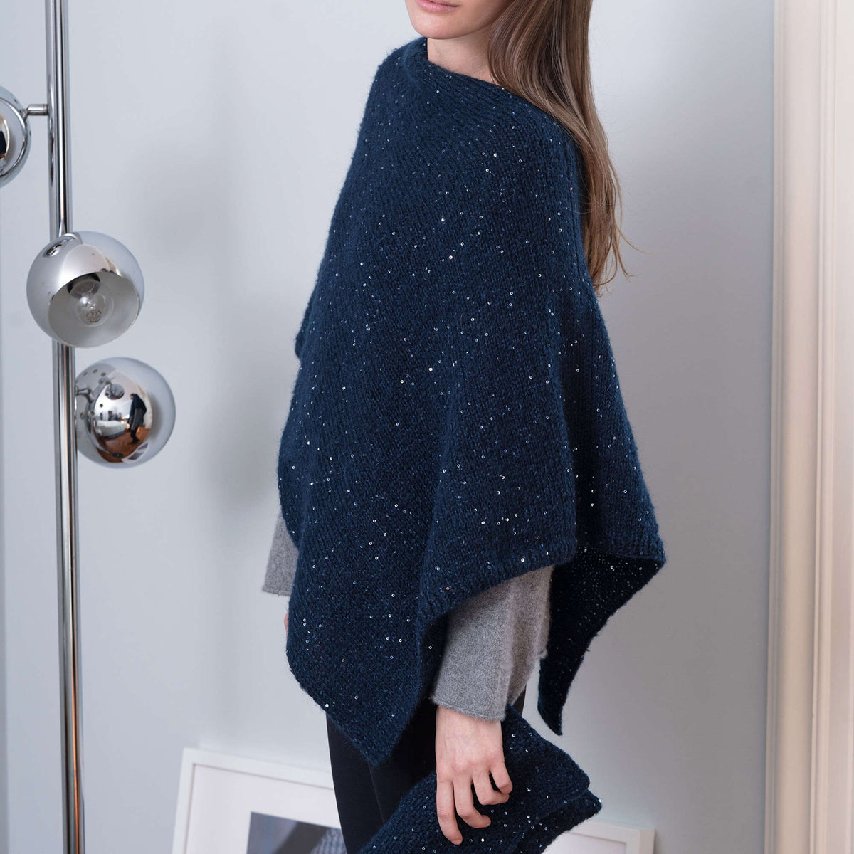 Knit Poncho made in Red Heart An Italian Story Luce Yarn