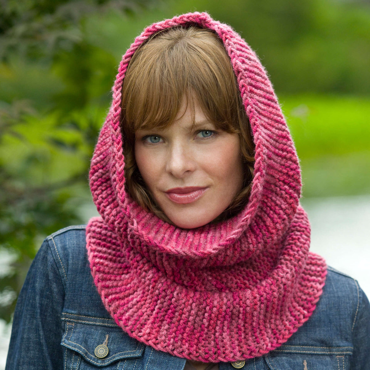 Knit Cowl made in Red Heart Chunky Yarn