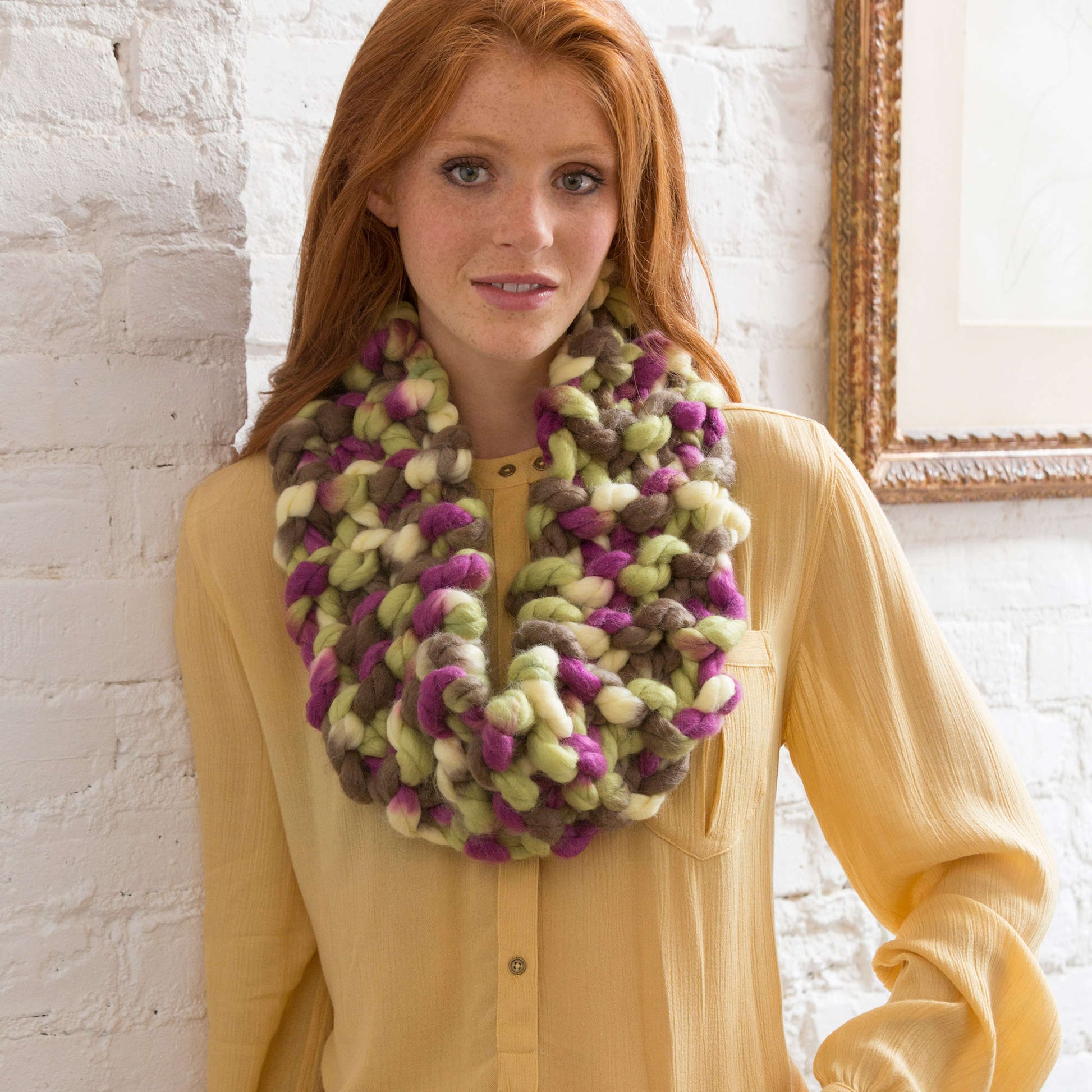 Free Red Heart Knit Irresistibly Hip Cowl Pattern