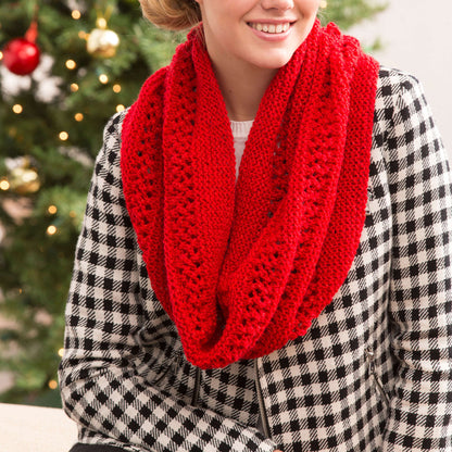 Red Heart Christmas Cowl Knit Single Size