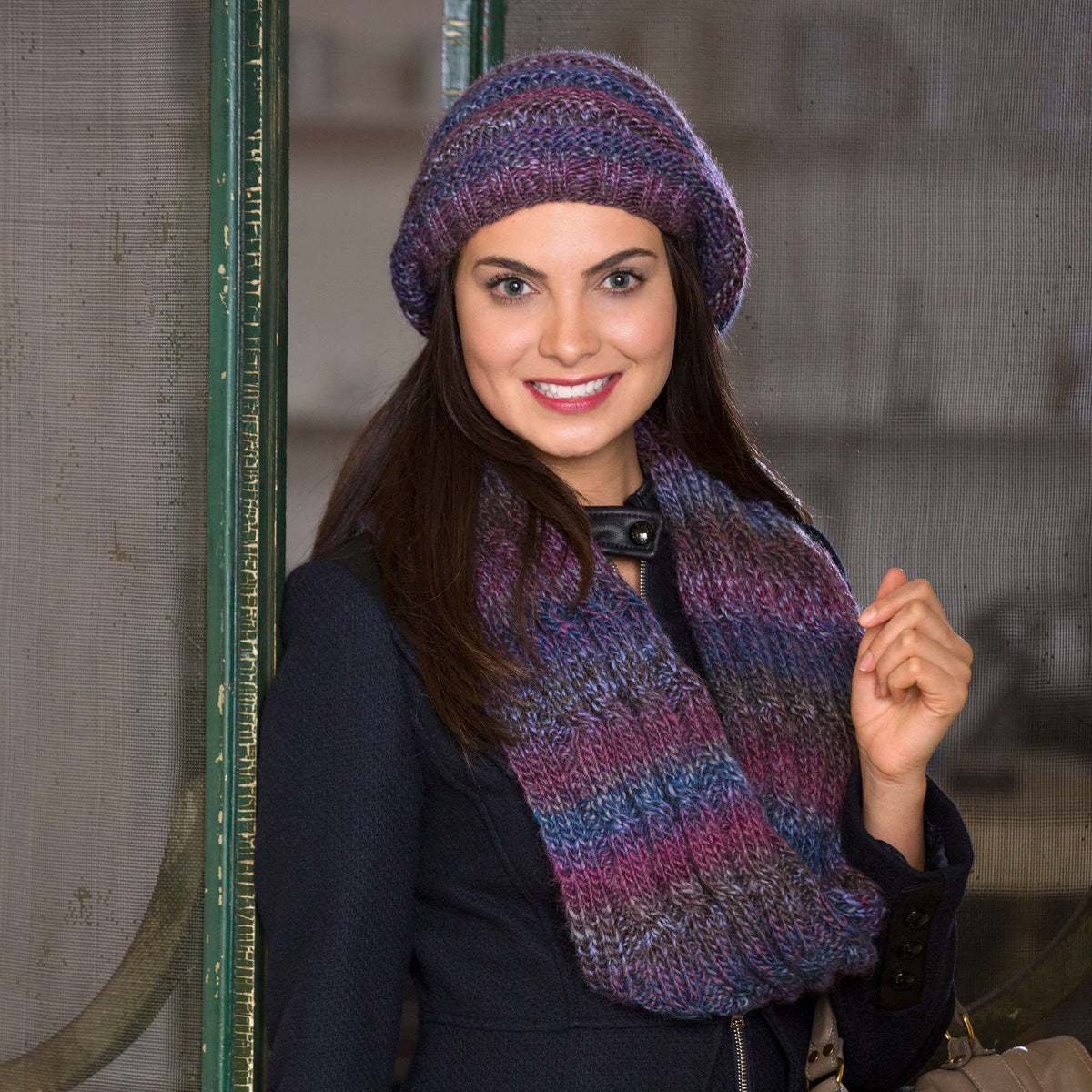 Knit Cowl made in Red Heart Boutique Yarn