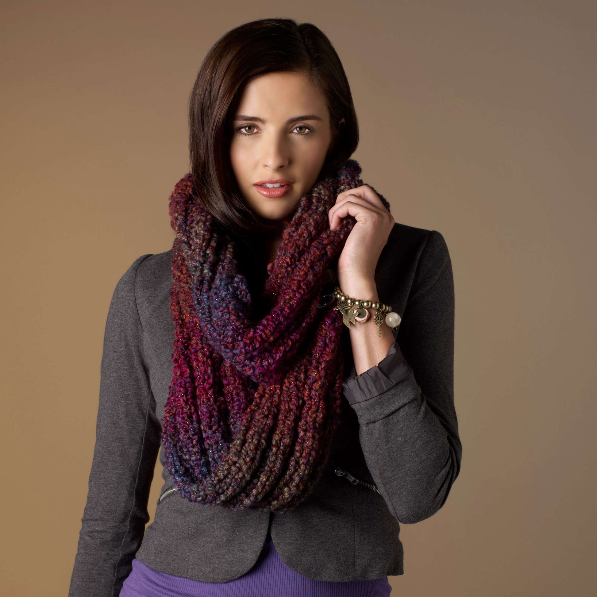 Free Red Heart Out Of This World Cowl Knit Pattern