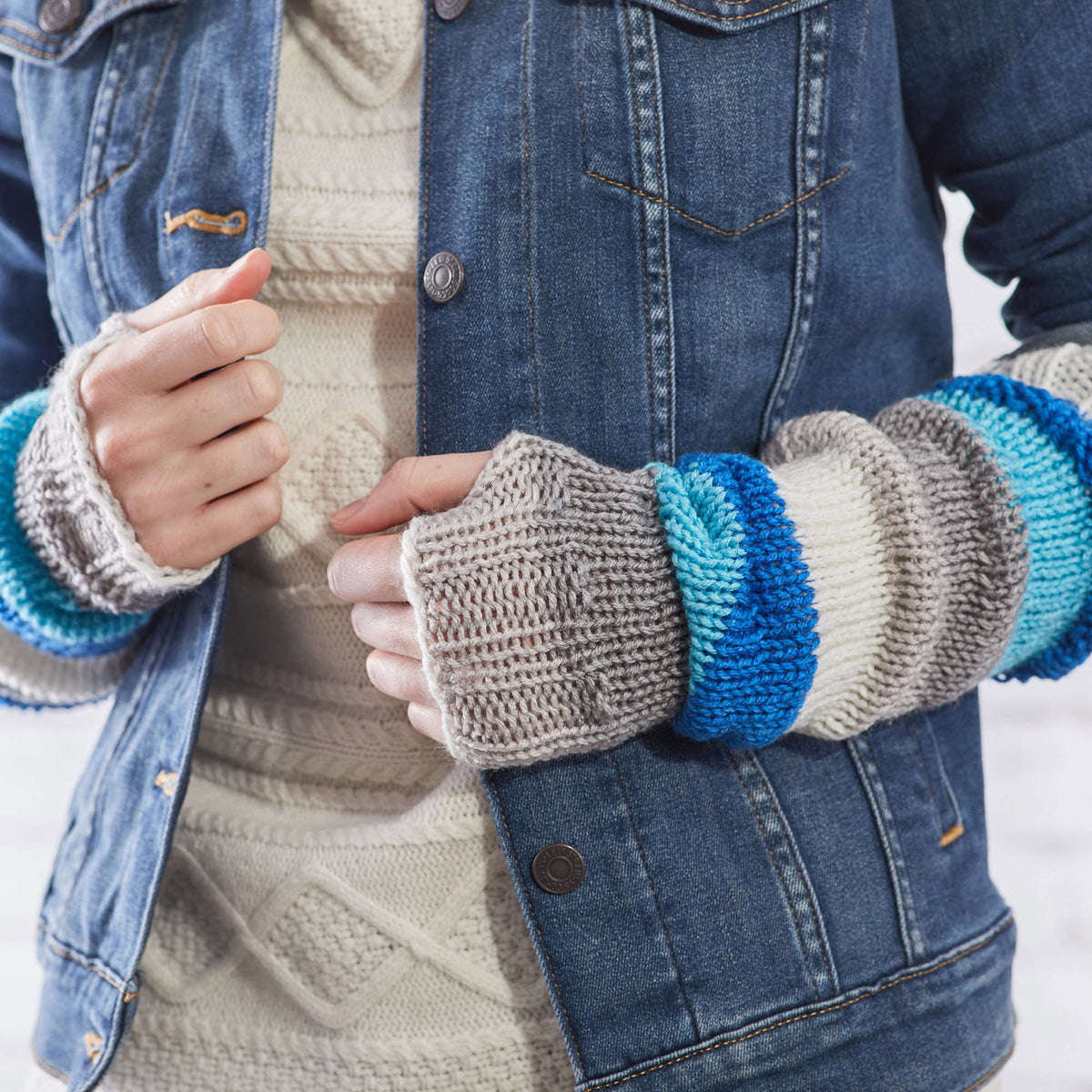 Knit Warmers made in Red Heart Super Saver Yarn