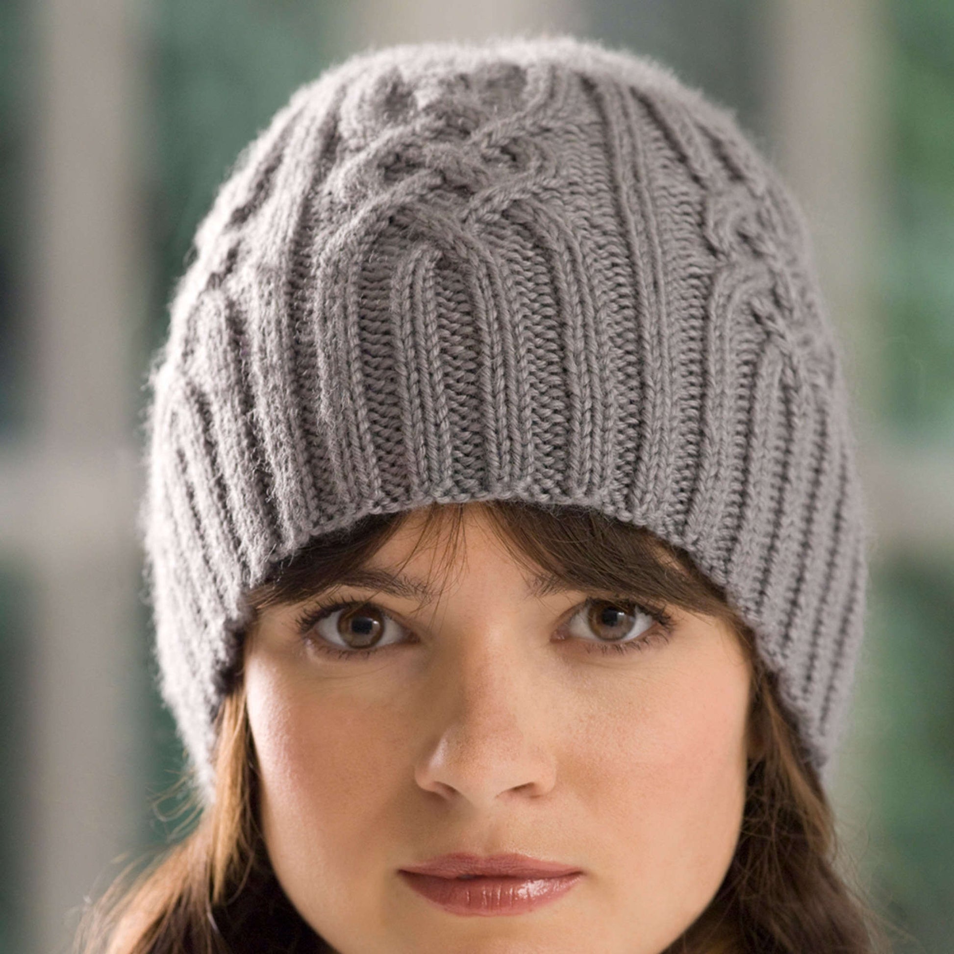 Free Red Heart Snowtracks Cap Knit Pattern