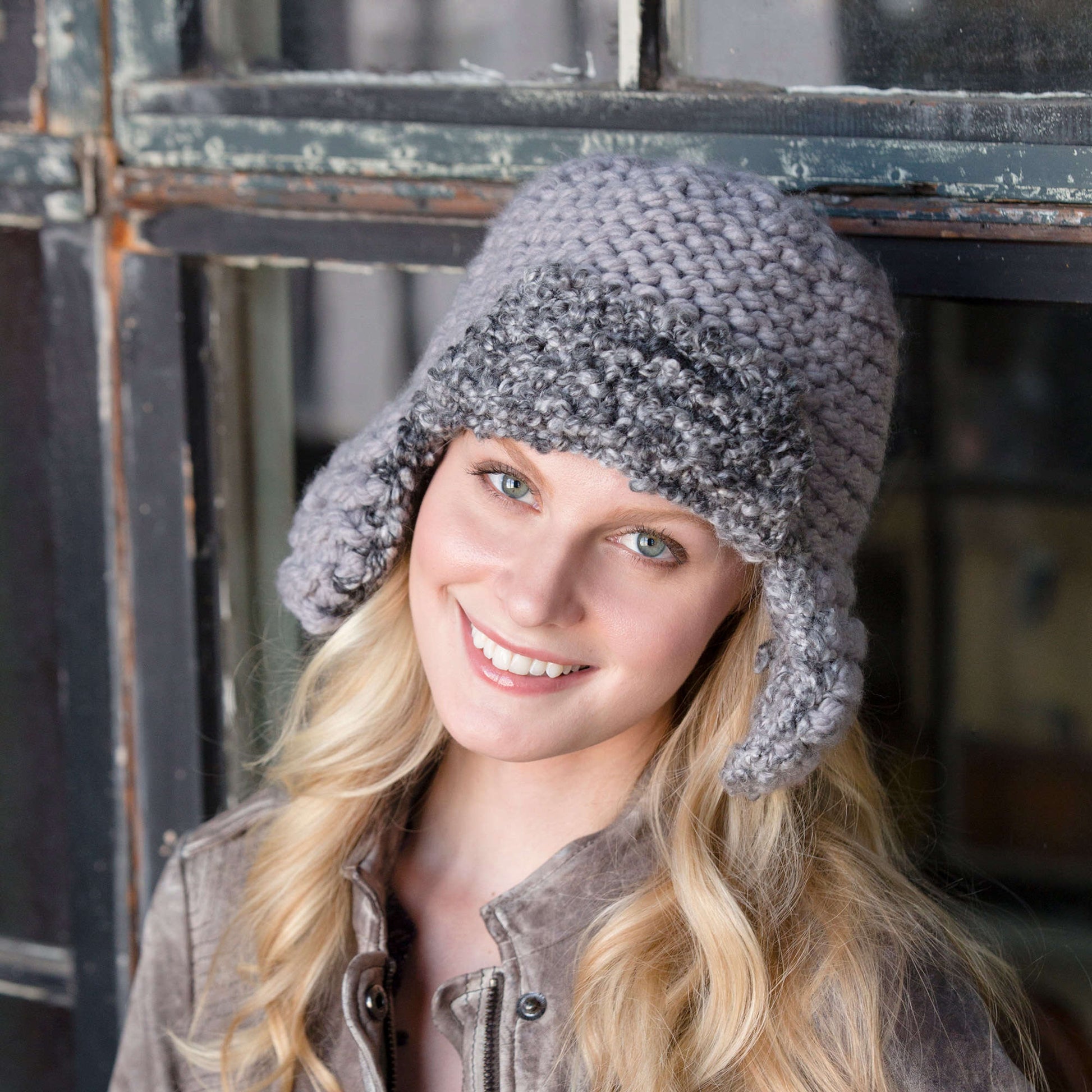 Free Red Heart Mixed Aviator Hat Pattern