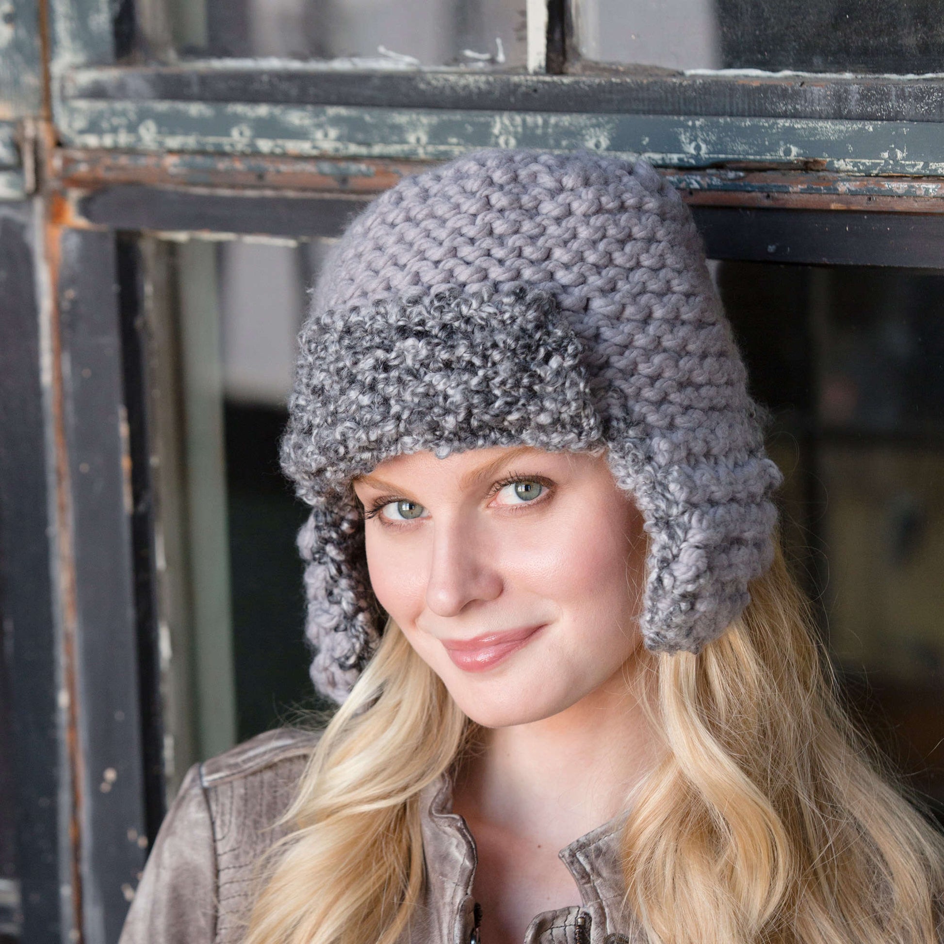 Free Red Heart Mixed Aviator Hat Pattern