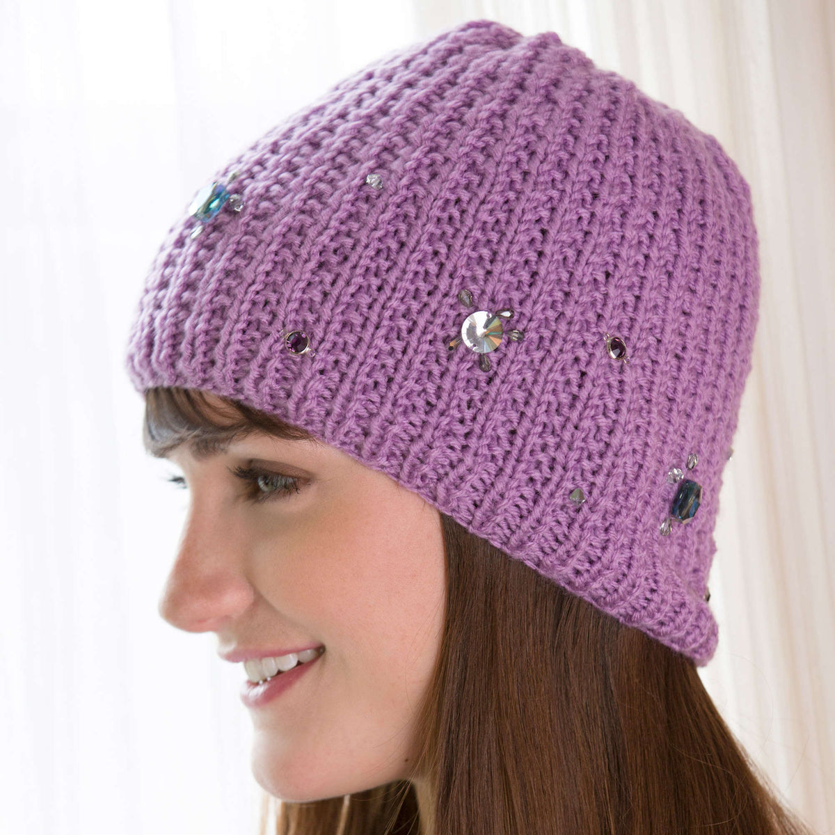 Knit Beanie made in Red Heart Super Saver Yarn